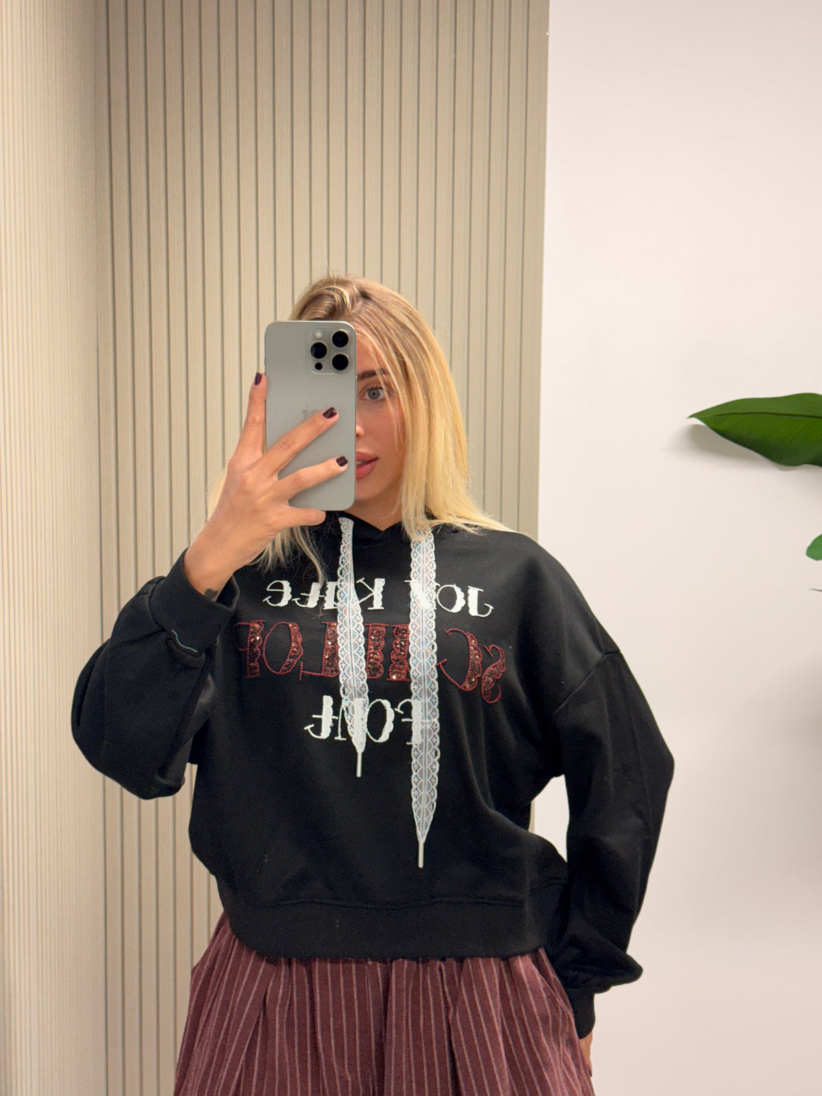 FELPA CROP ONYX NERO