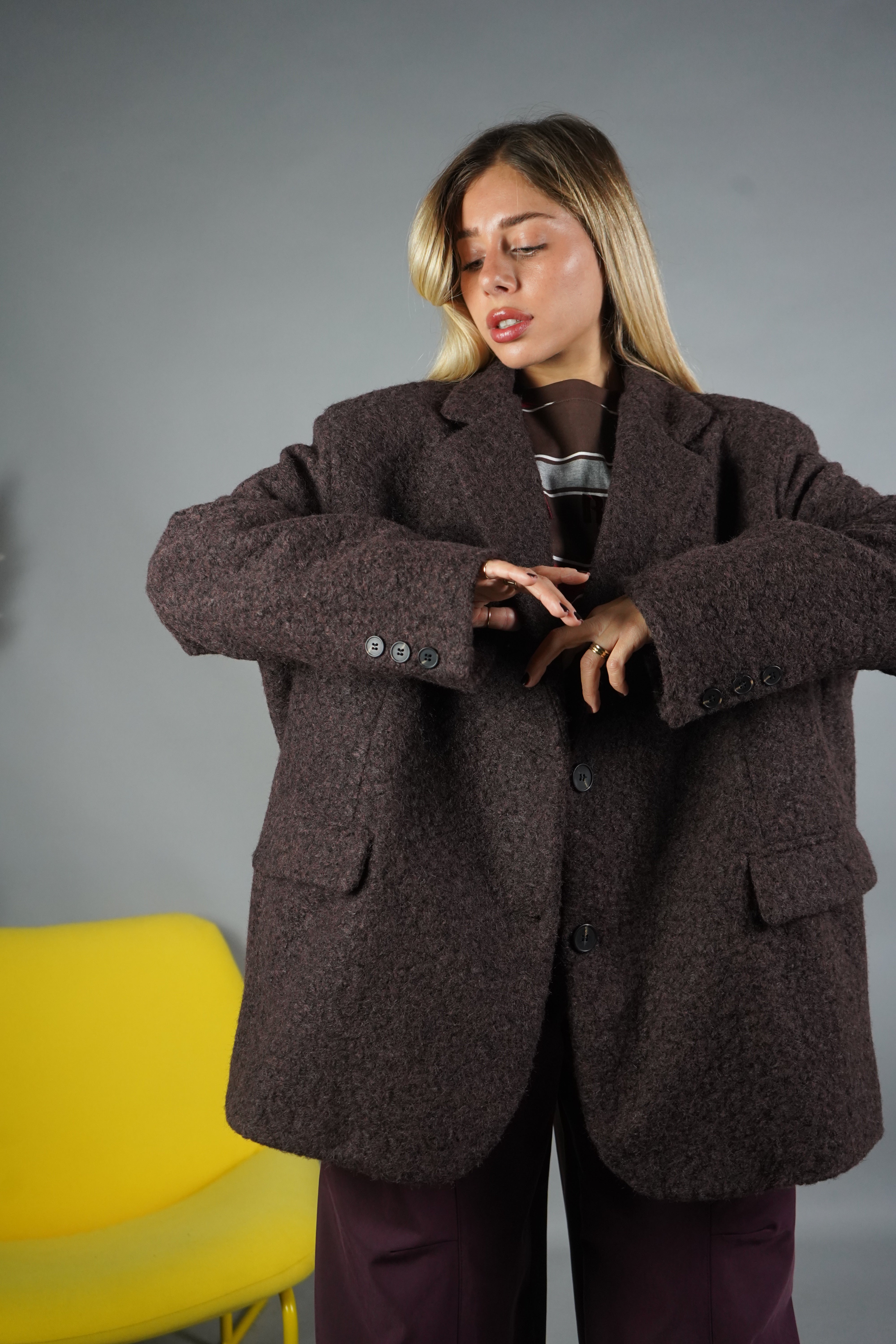 BLAZER LANA TEDDY MARRONE