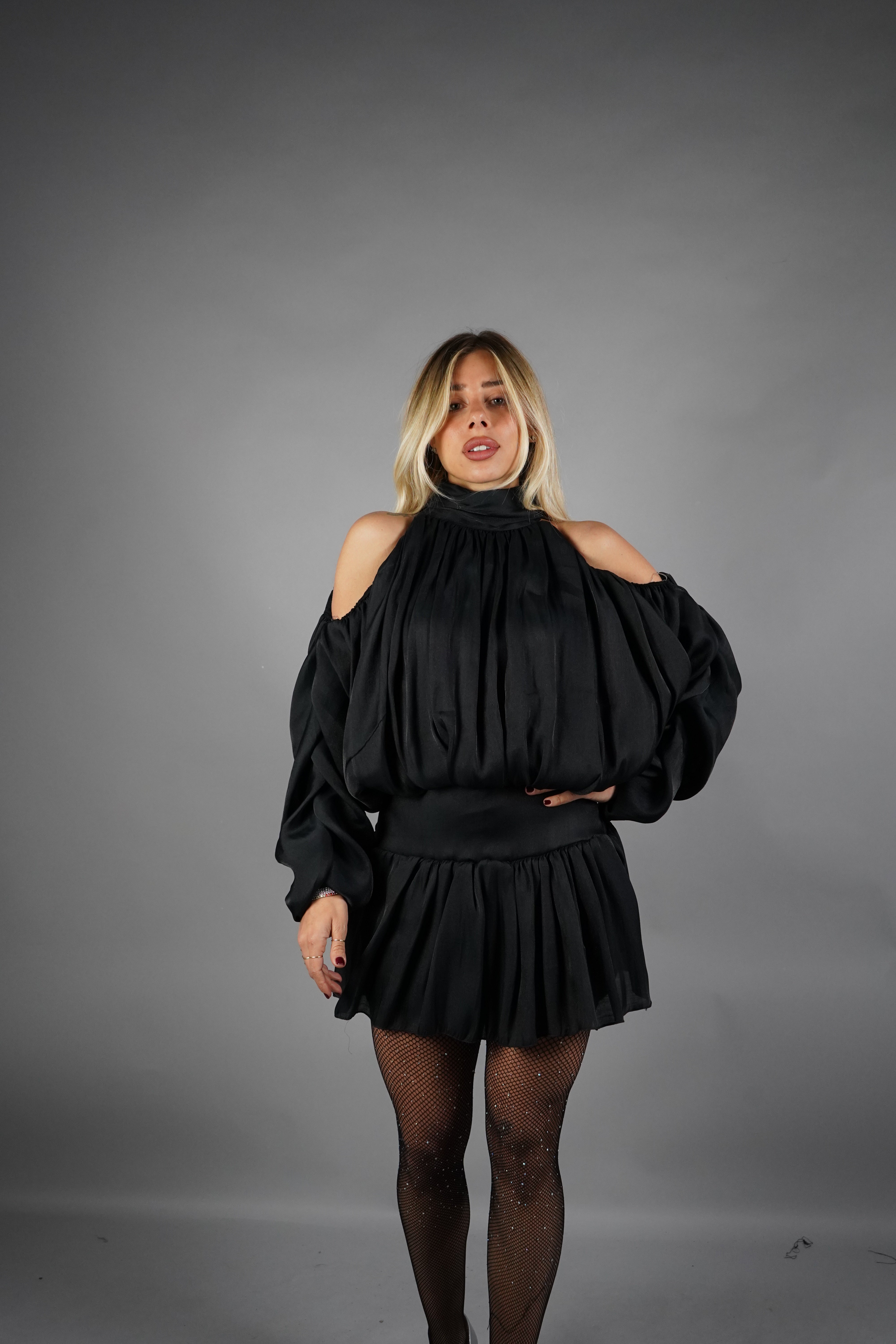 MINI DRESS BALLON NERO