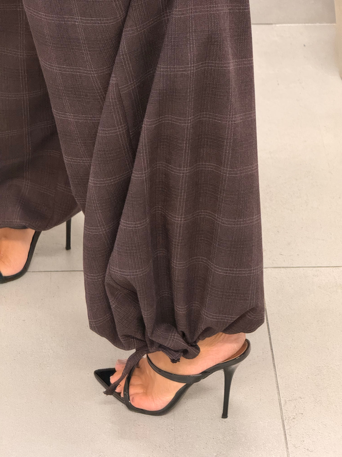 PANTALONE BALLON QUADRETTI VINACCIA
