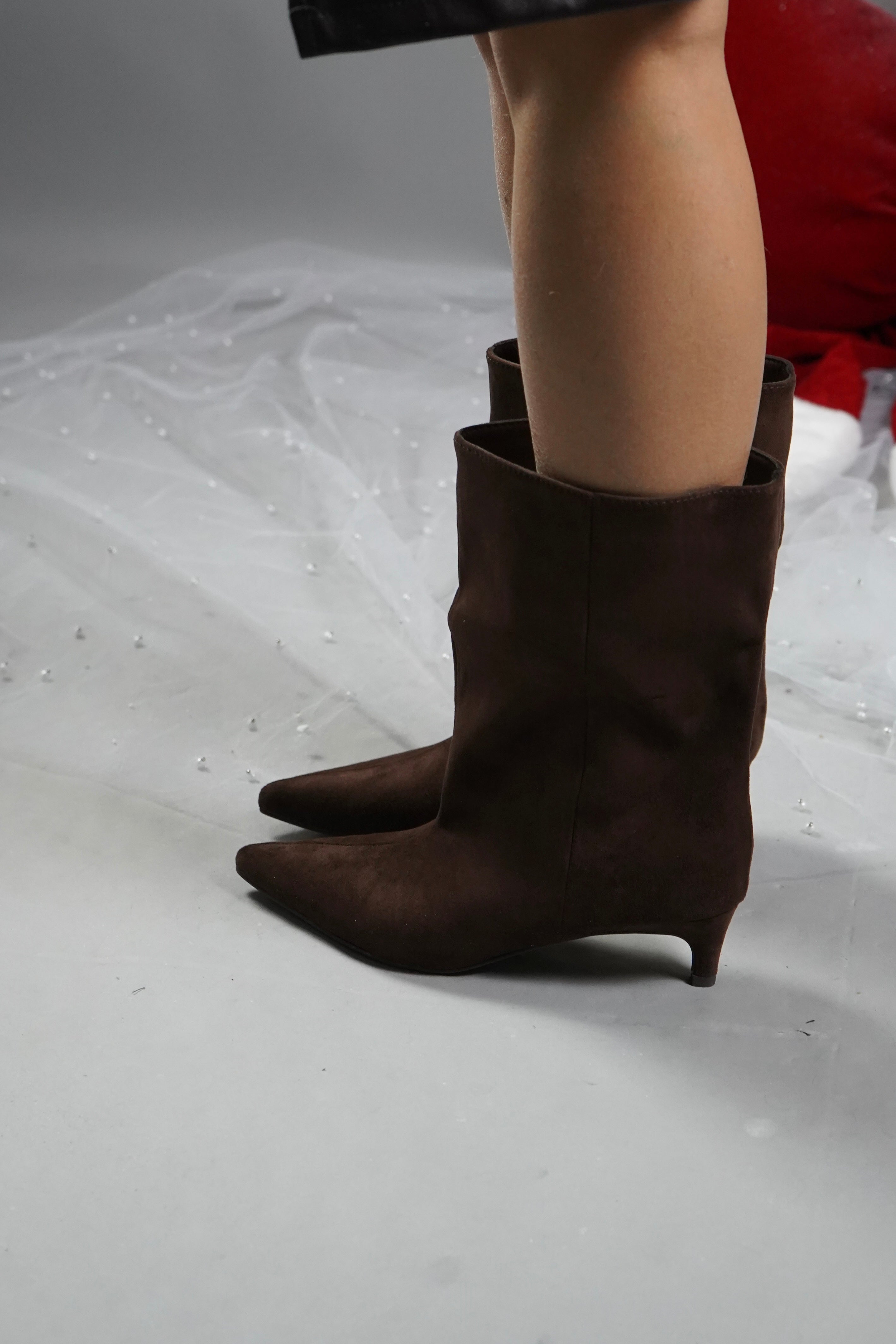 STIVALETTO GAMBALE LARGO MARRONE