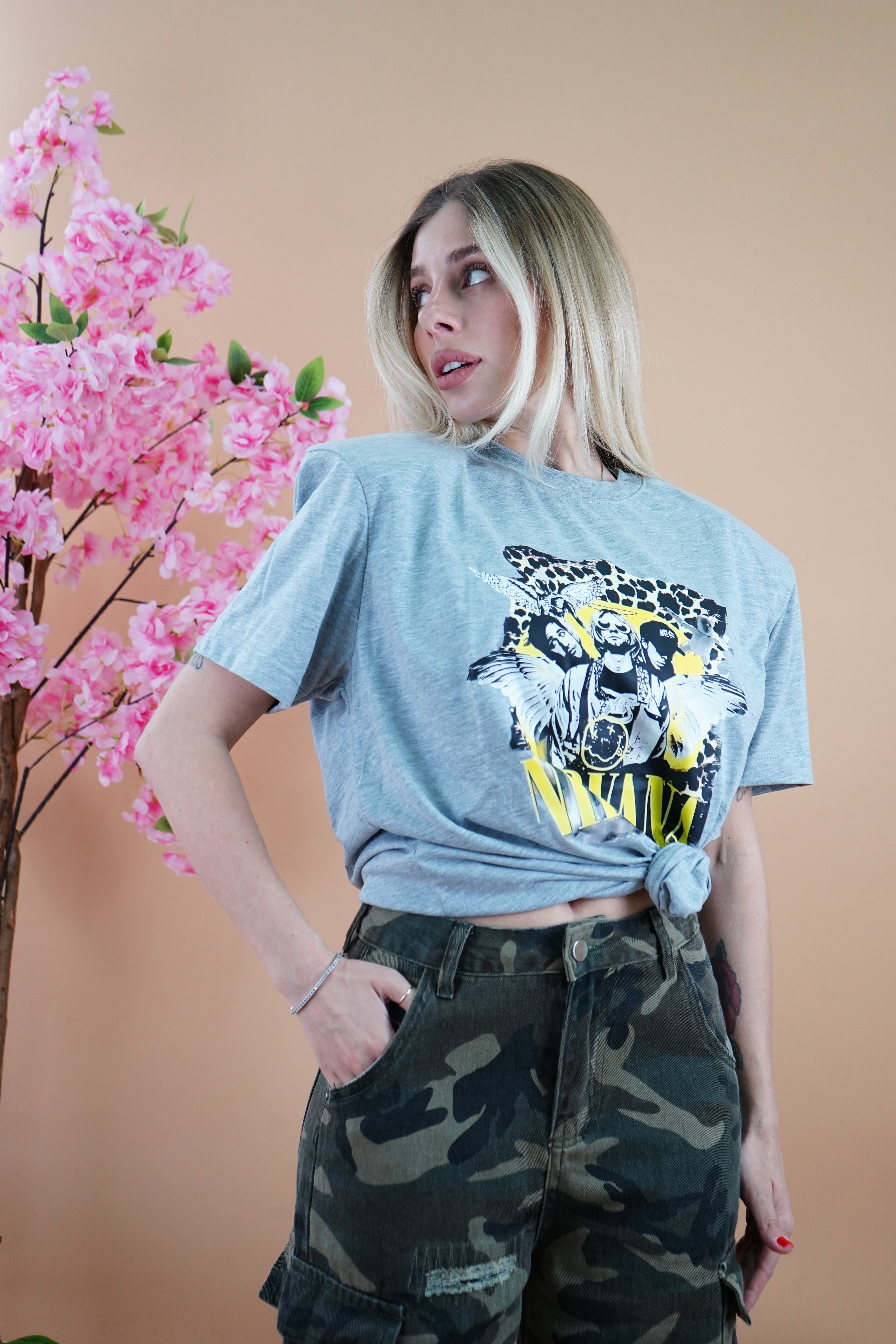 T-SHIRT ROCK NIRVANA GRIGIO