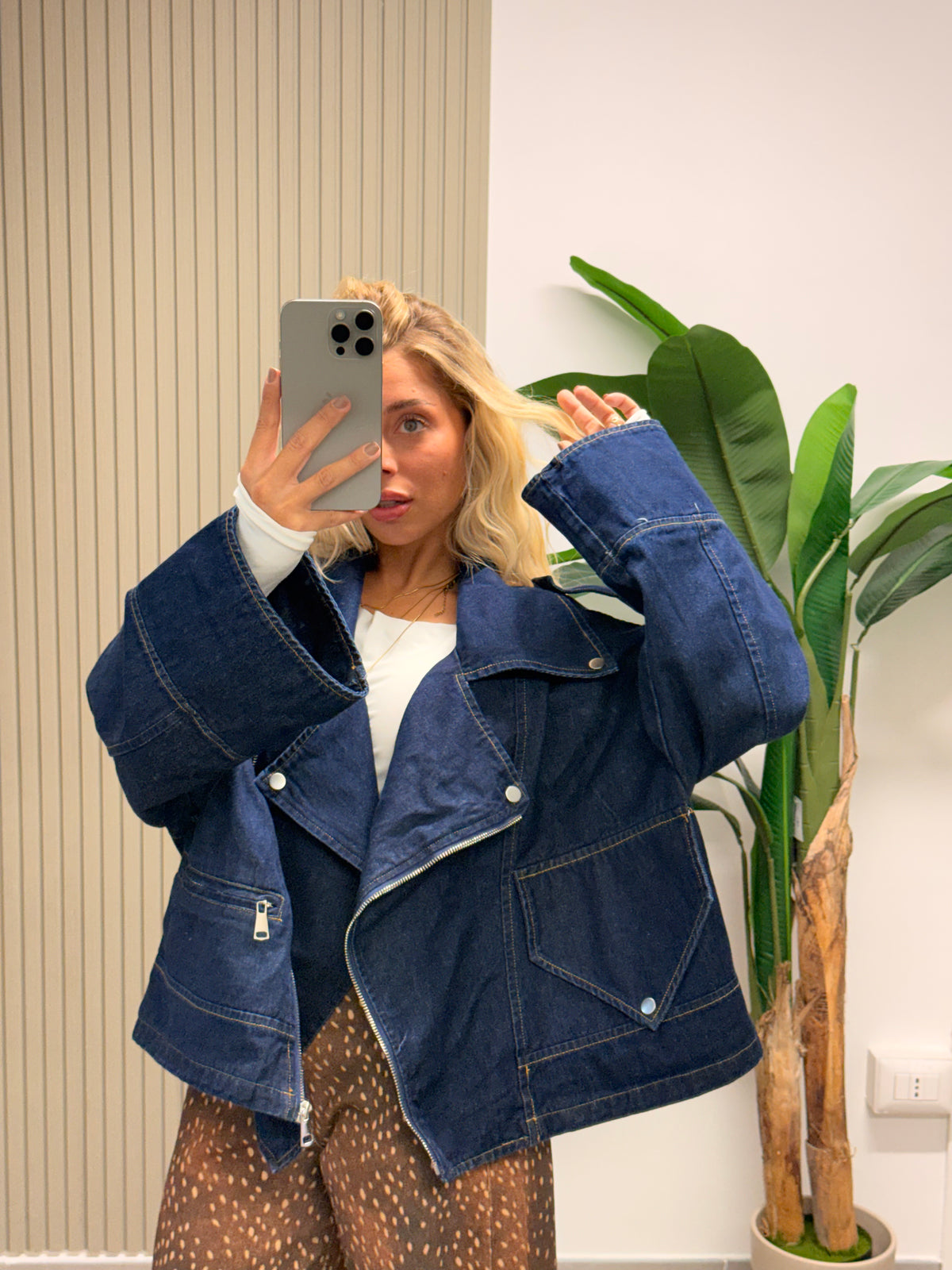CHIODO OVERSIZE DENIM SCURO
