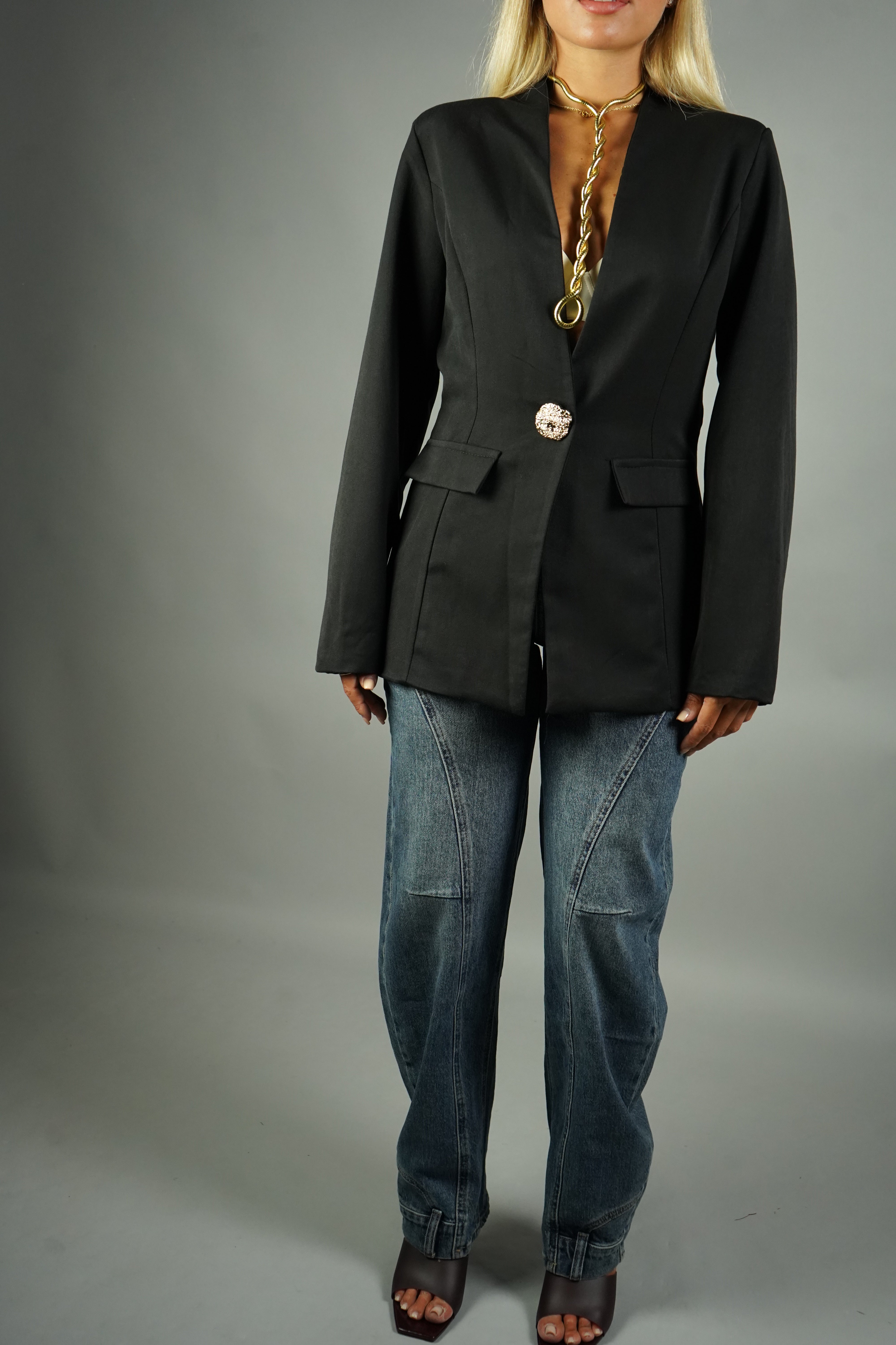 BLAZER AVVITATO NERO