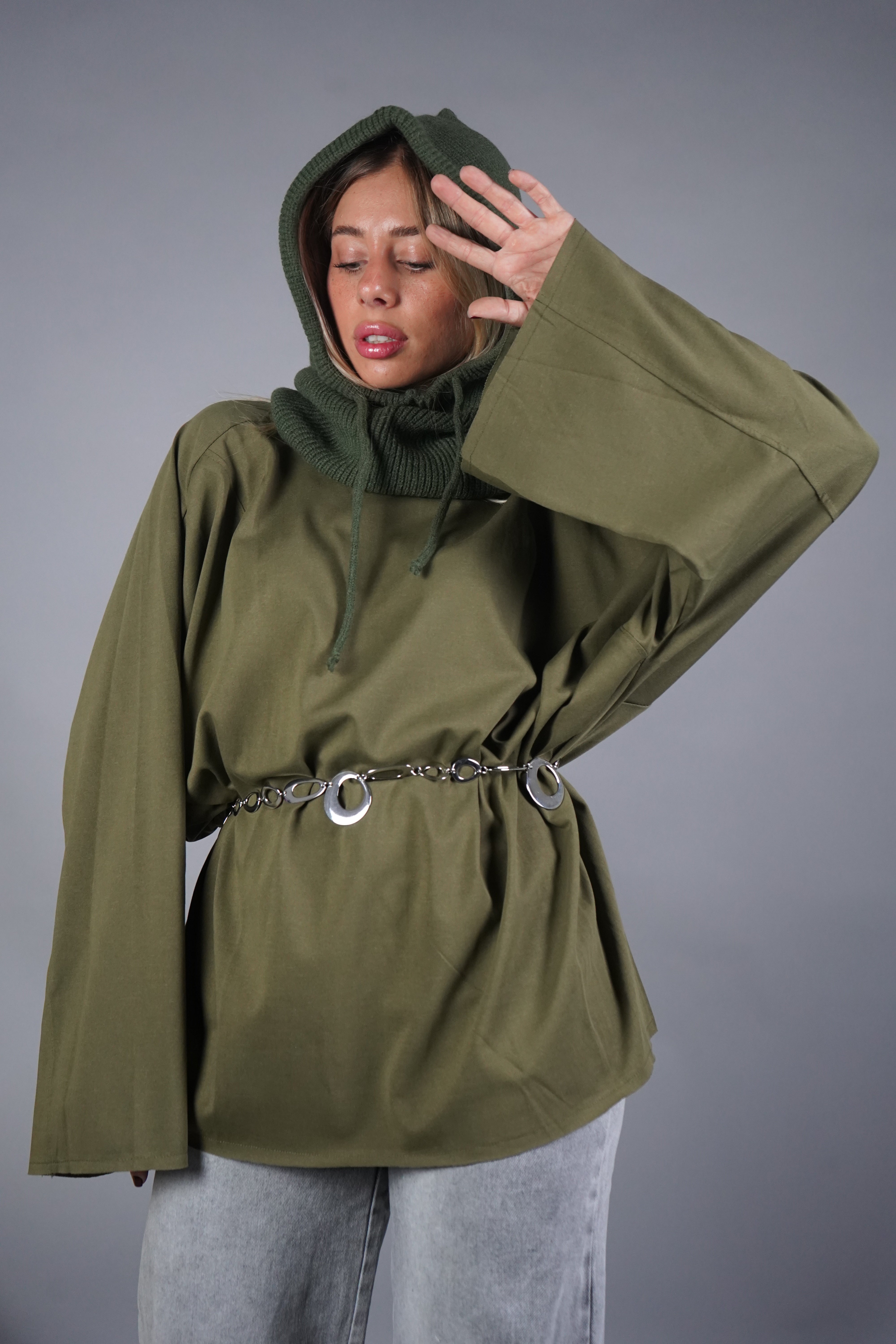 T-SHIRT LONG SLEEVE VERDE MILITARE