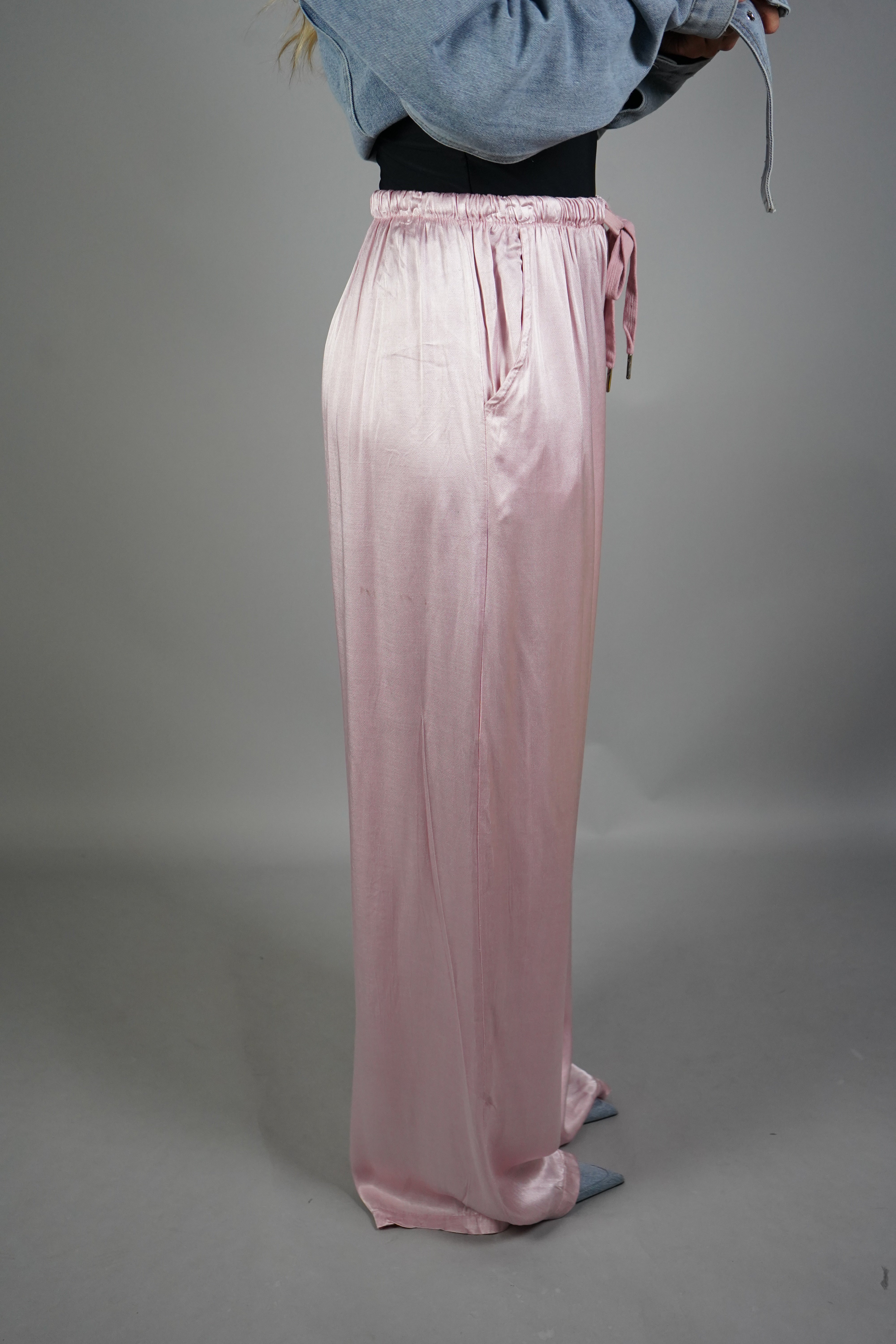 PANTALONE SATIN ROSA