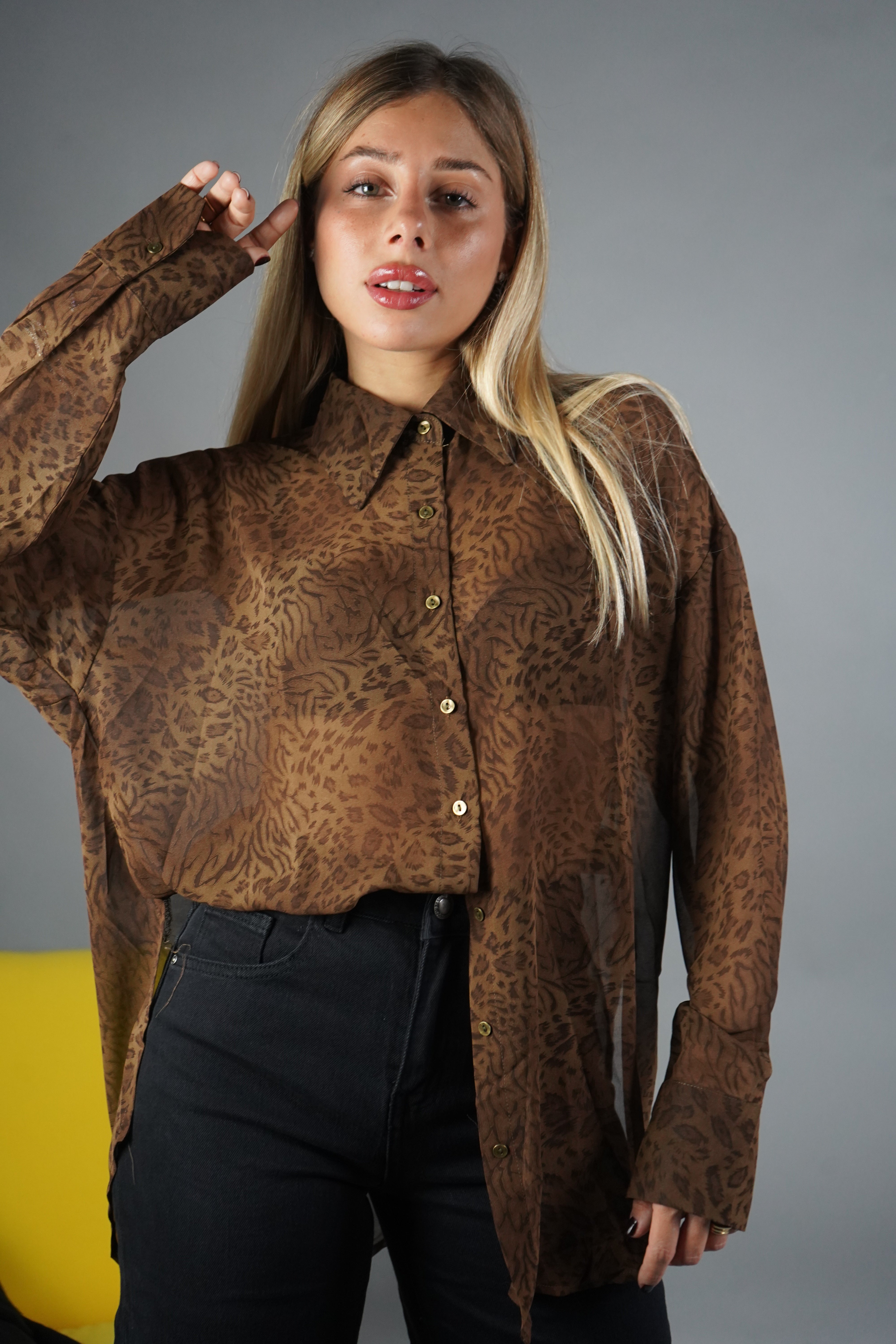 CAMICIA ANIMALIER VELATA