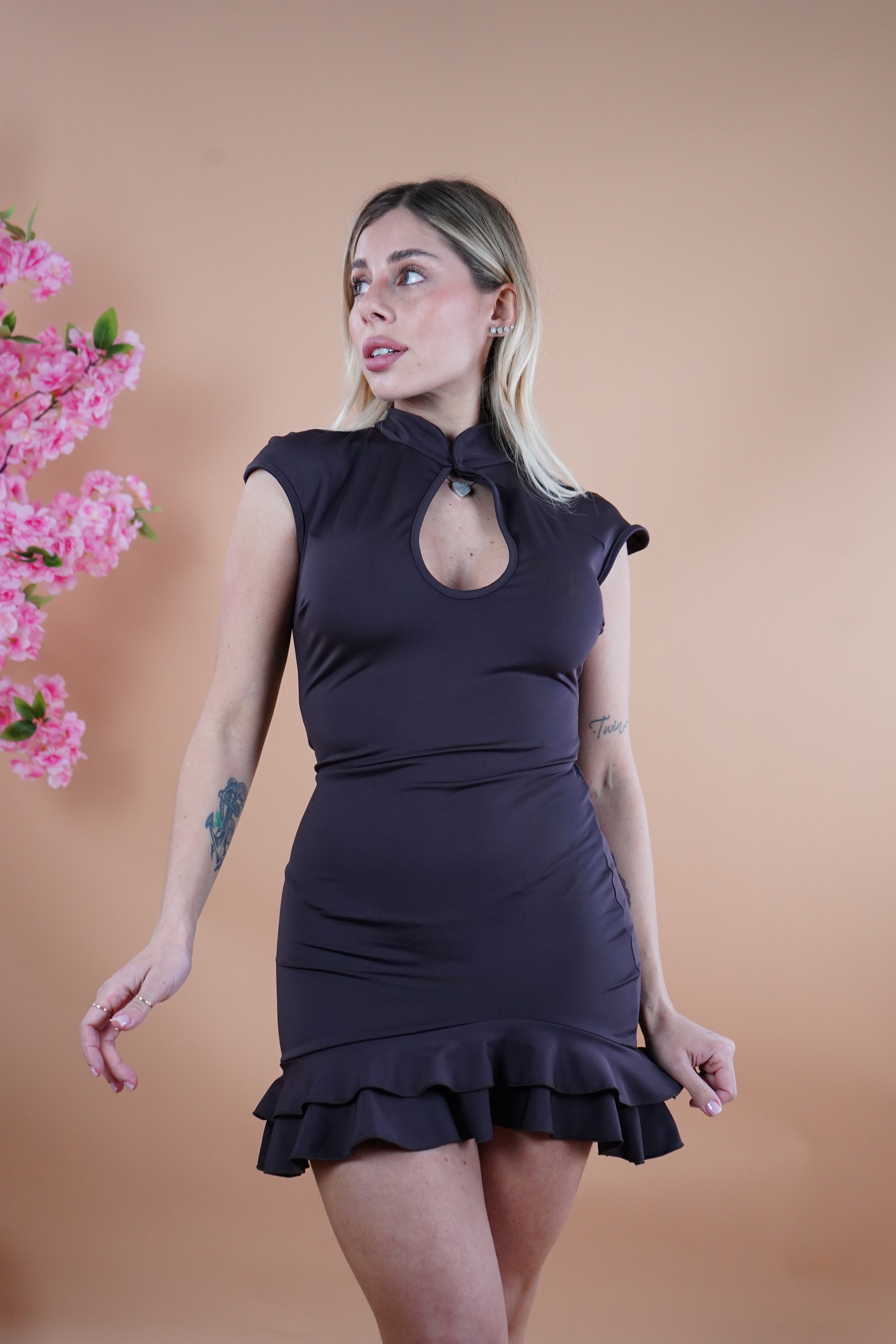 MINI DRESS KOREA MARRONE