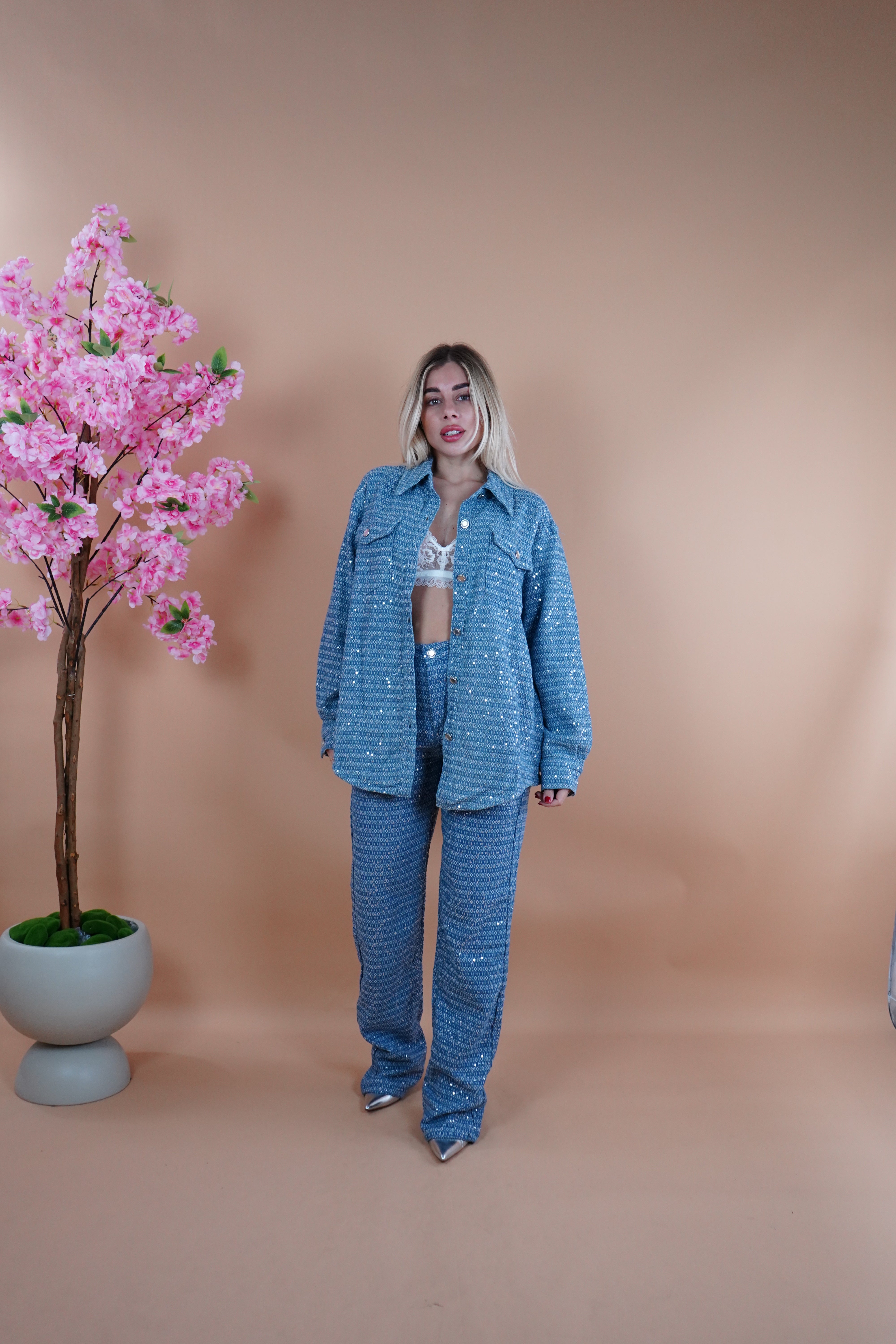 COORDINATO DENIM E PAILLETTES SESE