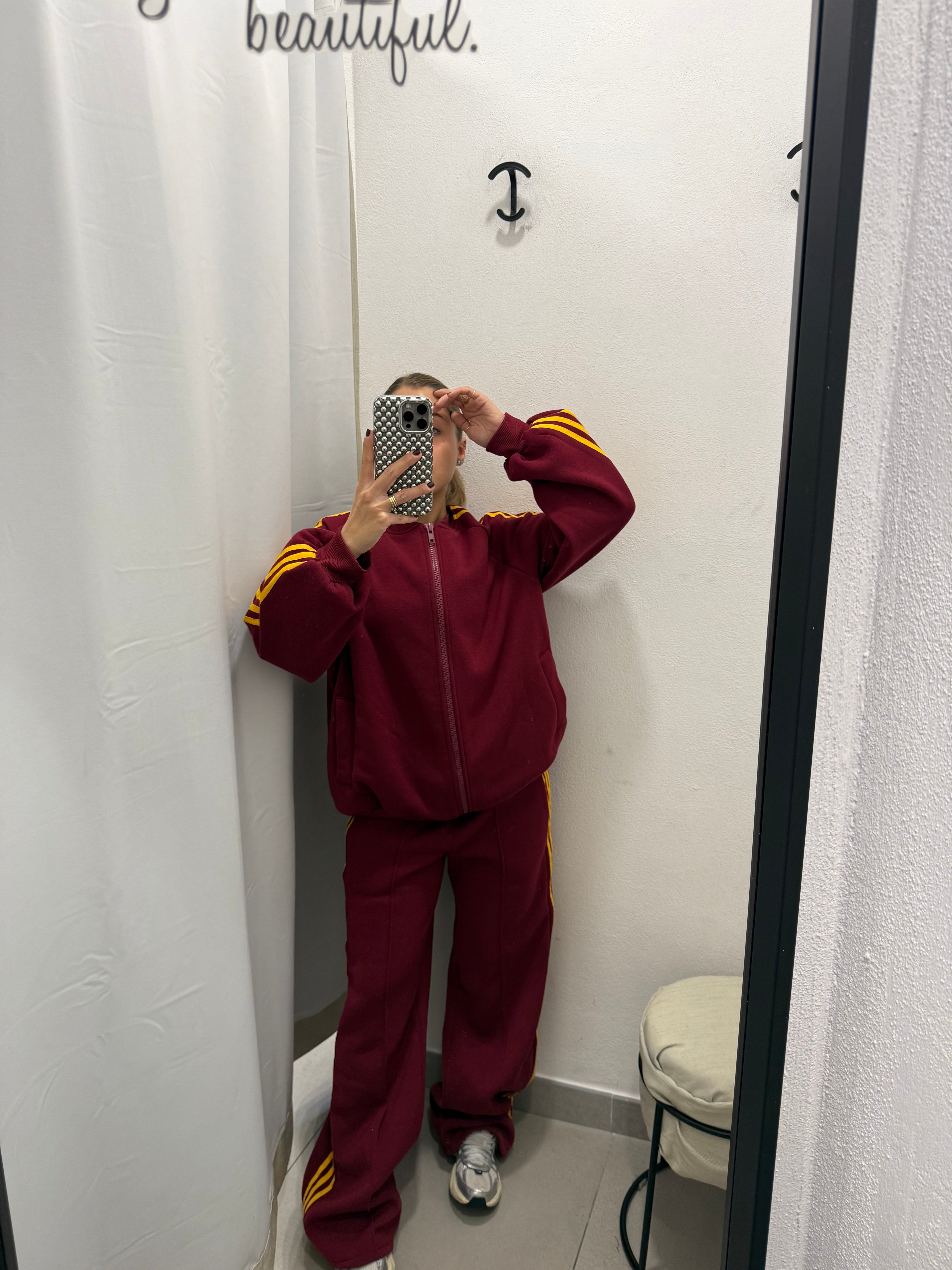 TUTA STRISCE BORDEAUX