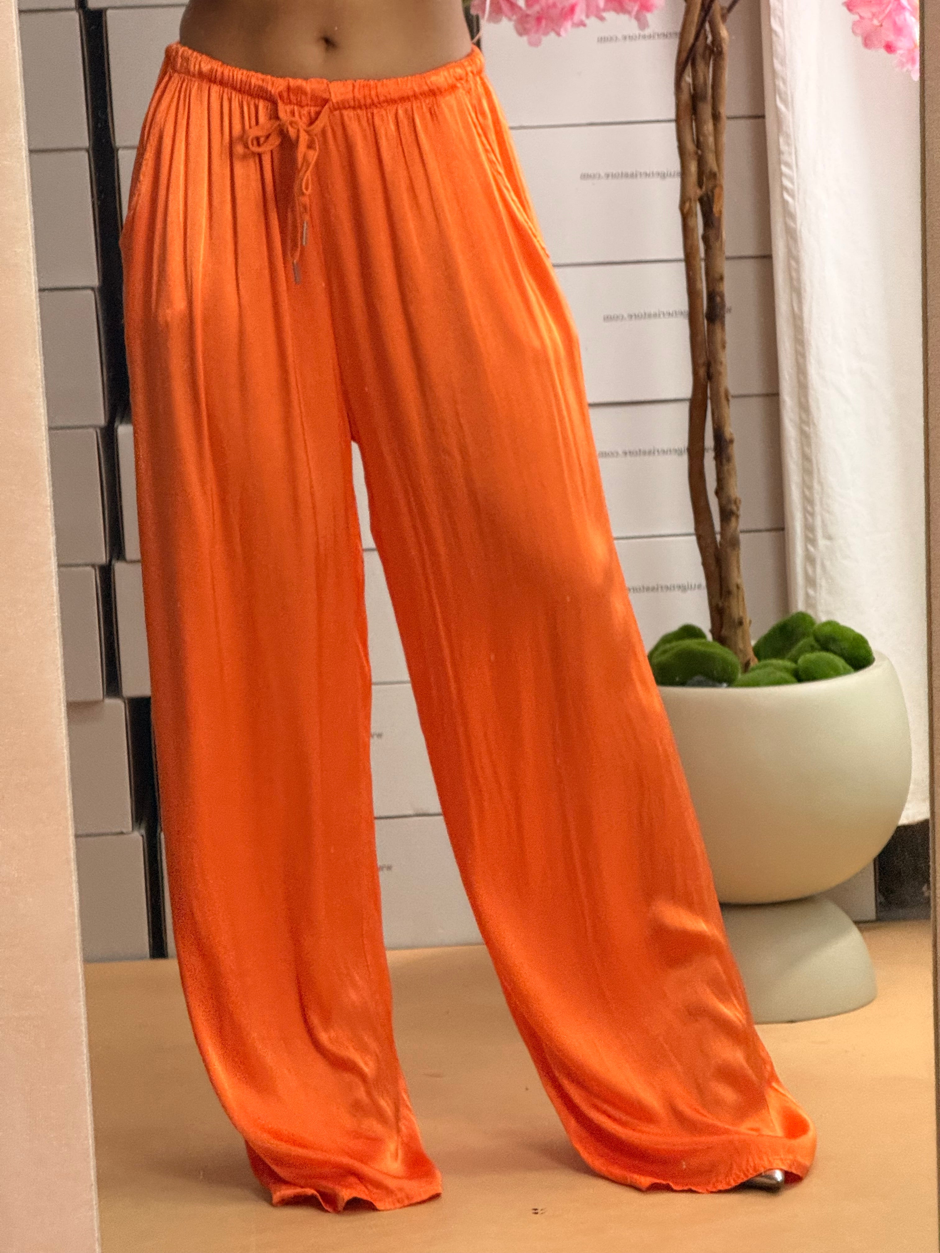 PANTALONE SATIN ARANCIONE