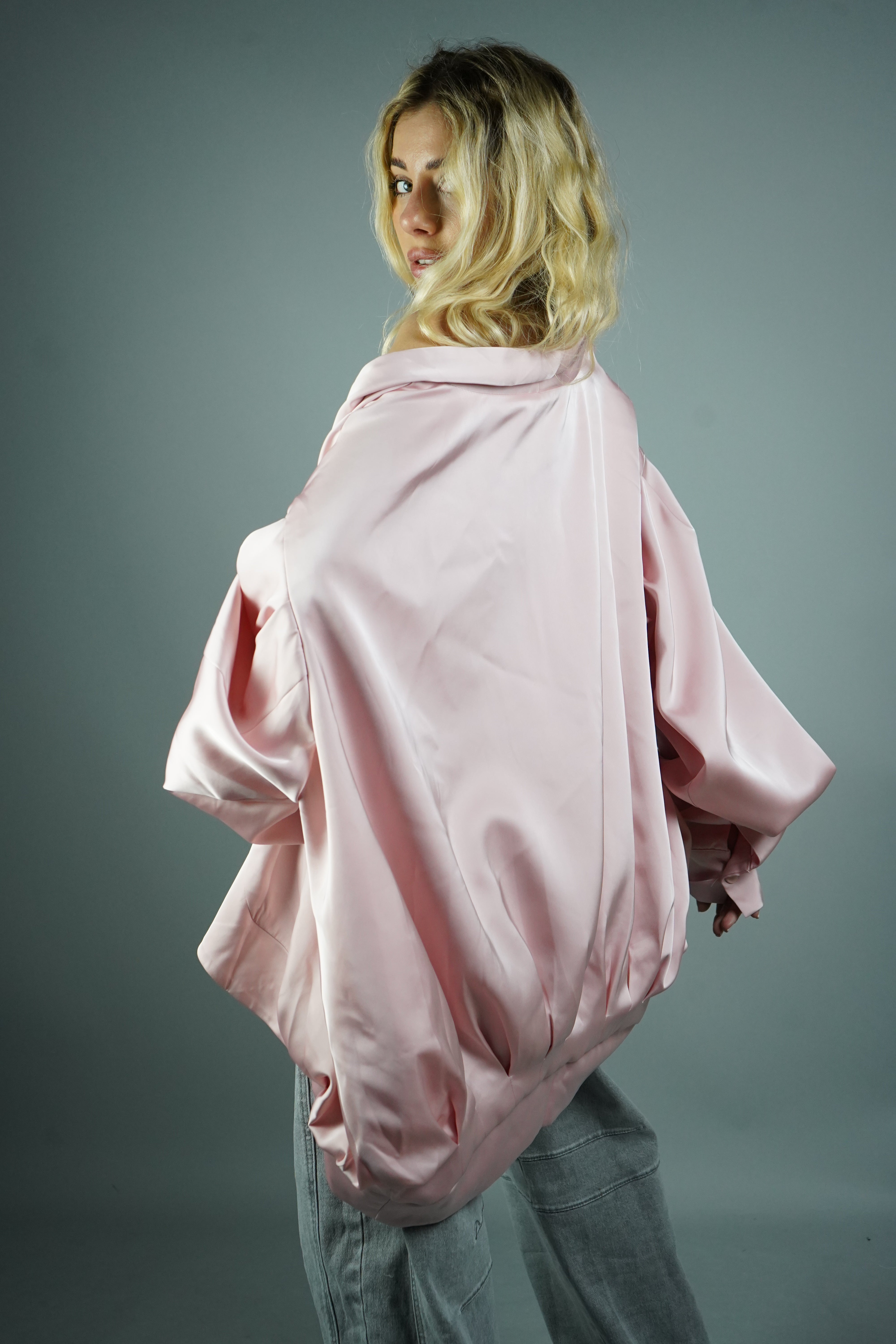 BOMBER GIOIA SATIN ROSA
