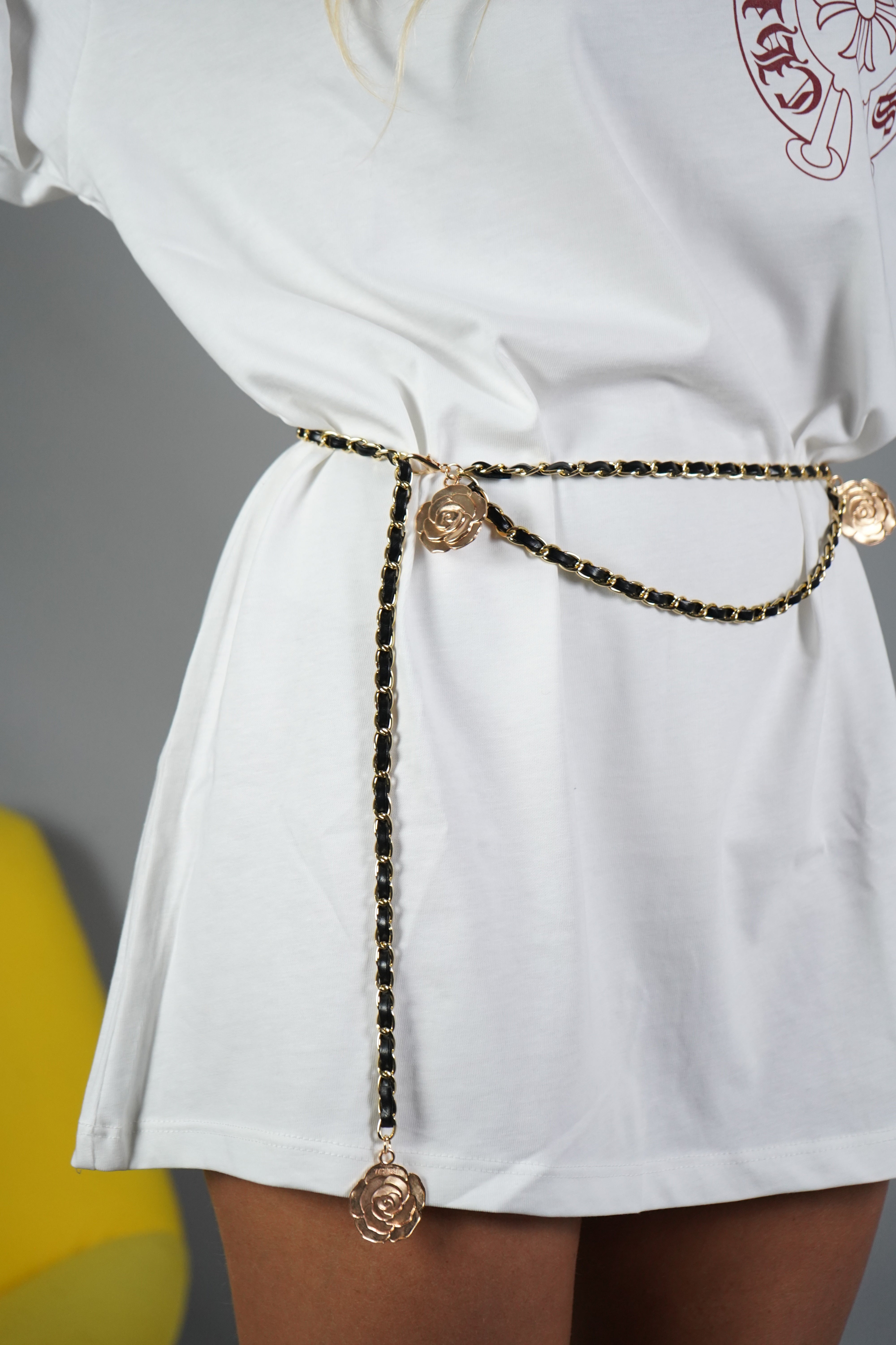 CINTURA CATENA IN PELLE