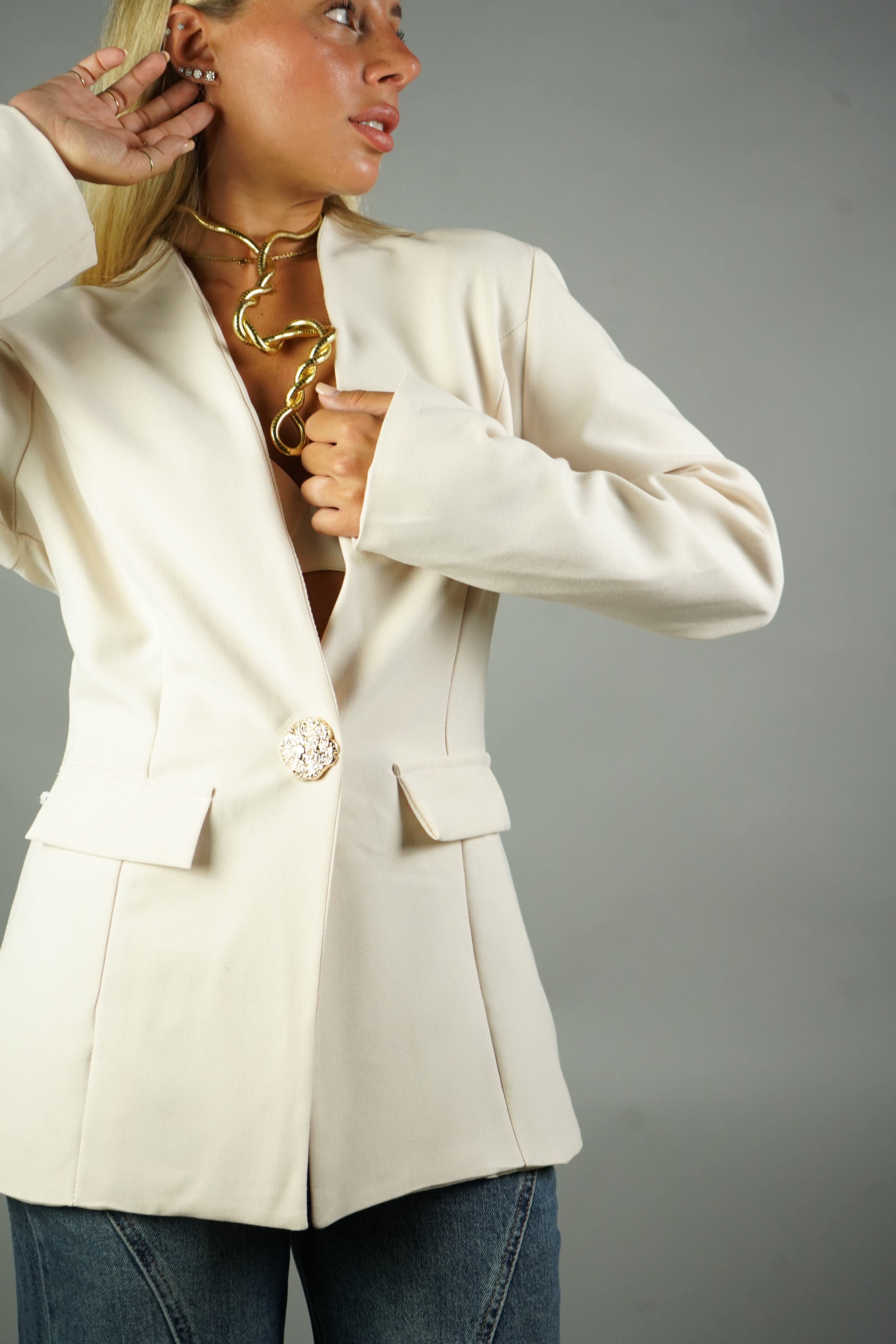 BLAZER AVVITATO PANNA