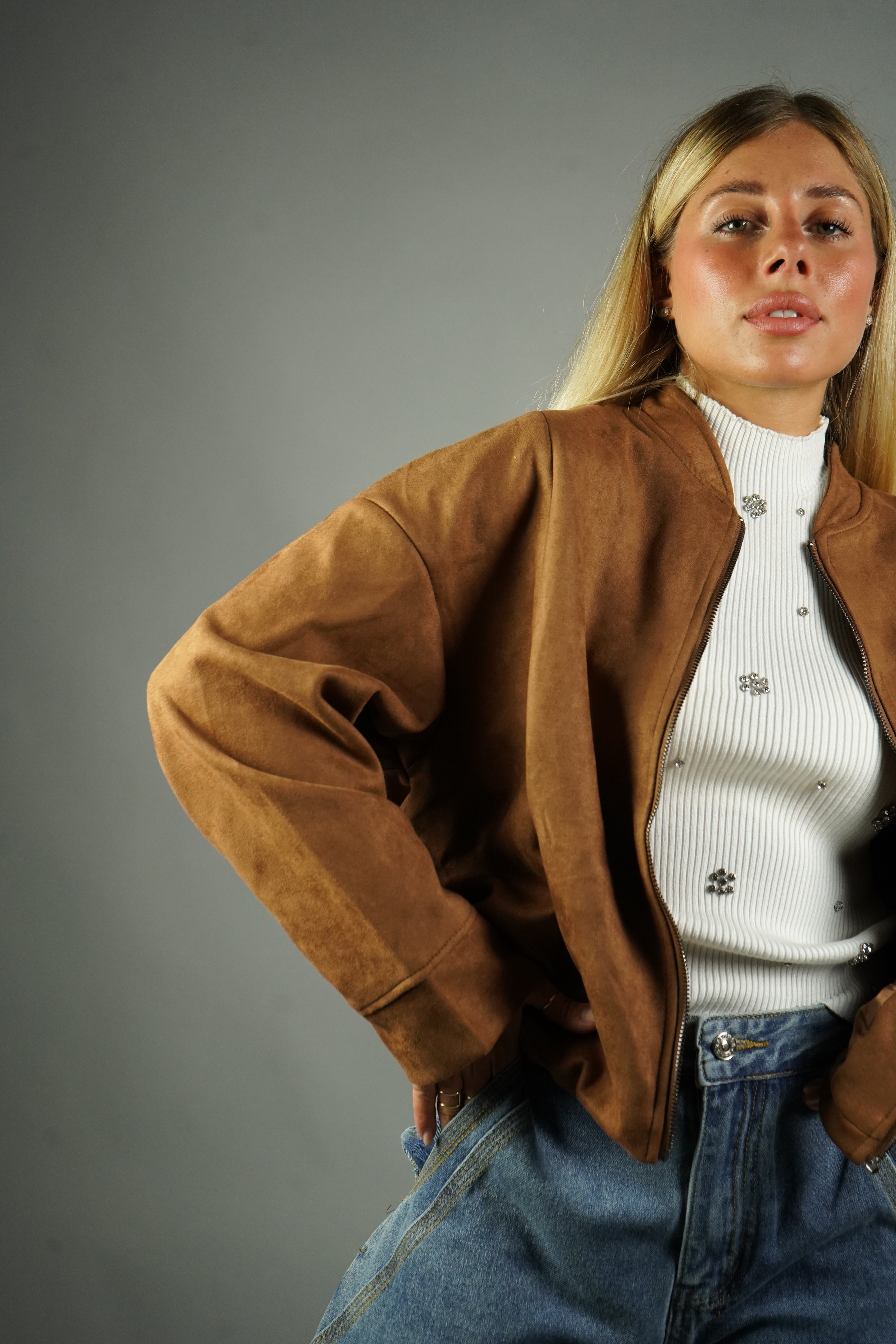 BOMBER CAMOSCIO CAMMELLO