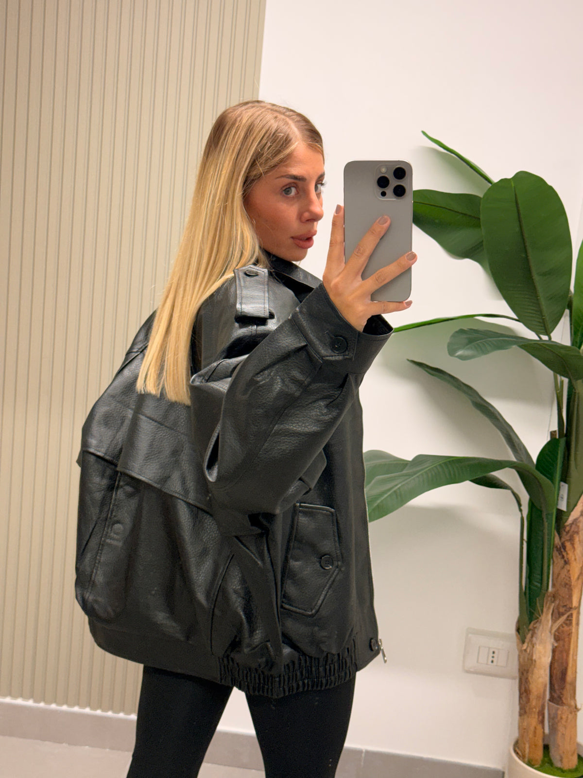 BOMBER ECOPELLE CON SPALLINA MADRID NERO