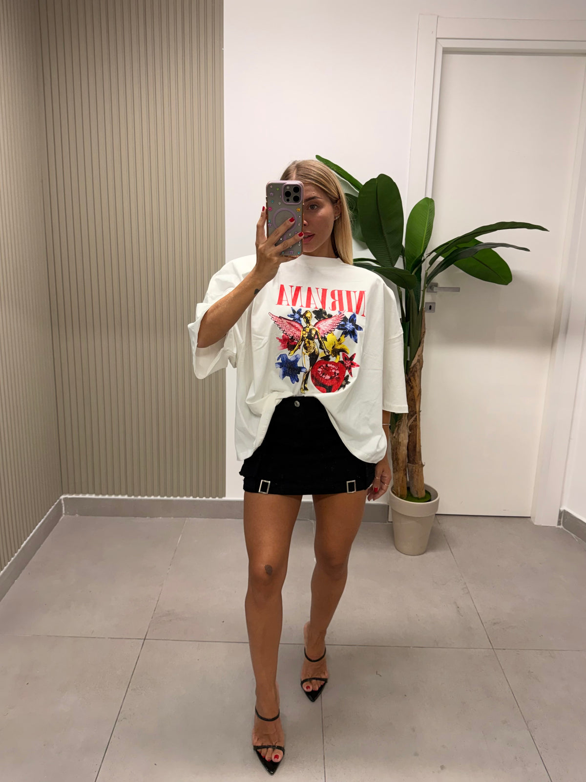 T-SHIRT BOXY NIRVANA BIANCA