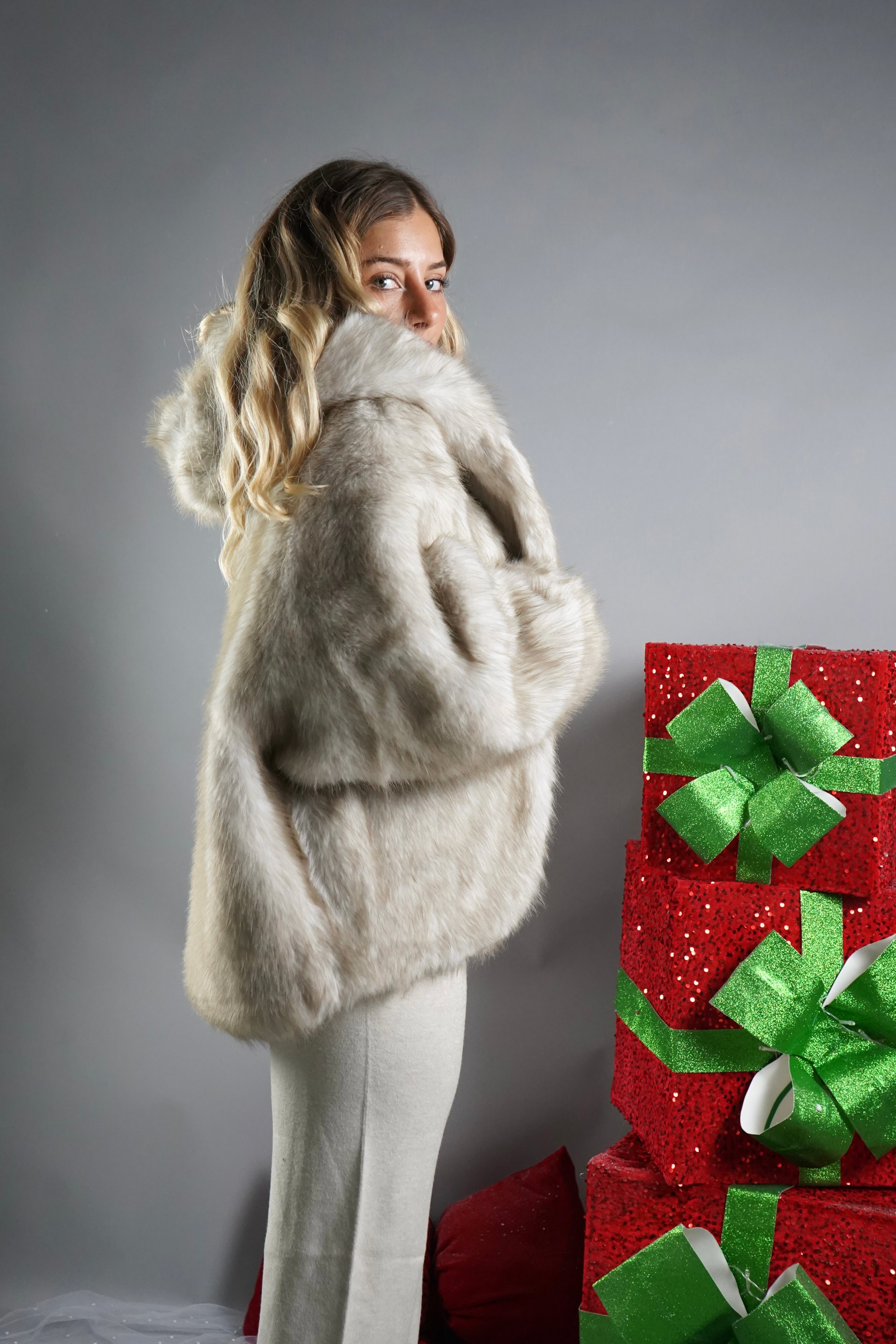 PELLICCIA ORSO PANNA E BEIGE