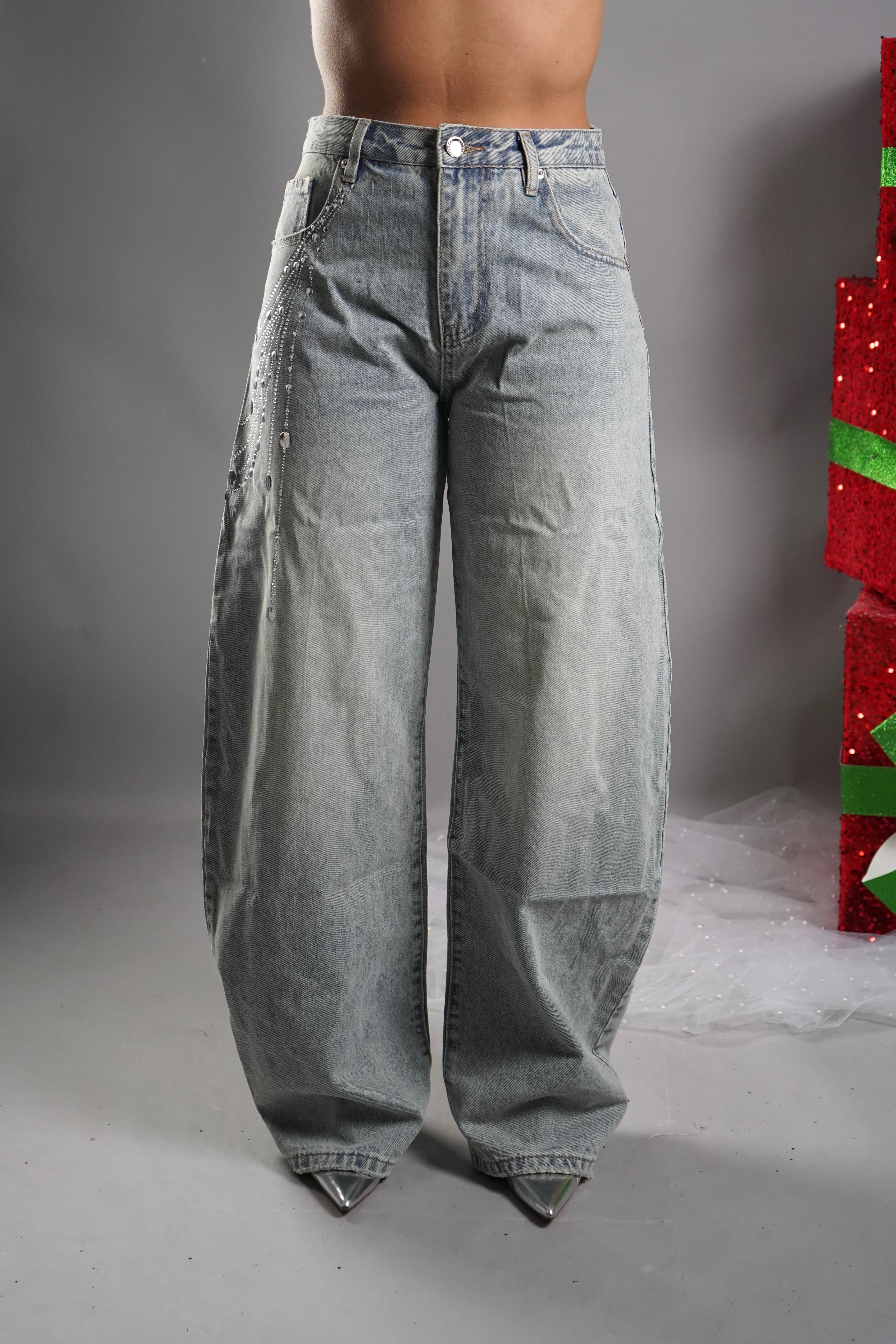 JEANS BAGGY CASCATA ARGENTO