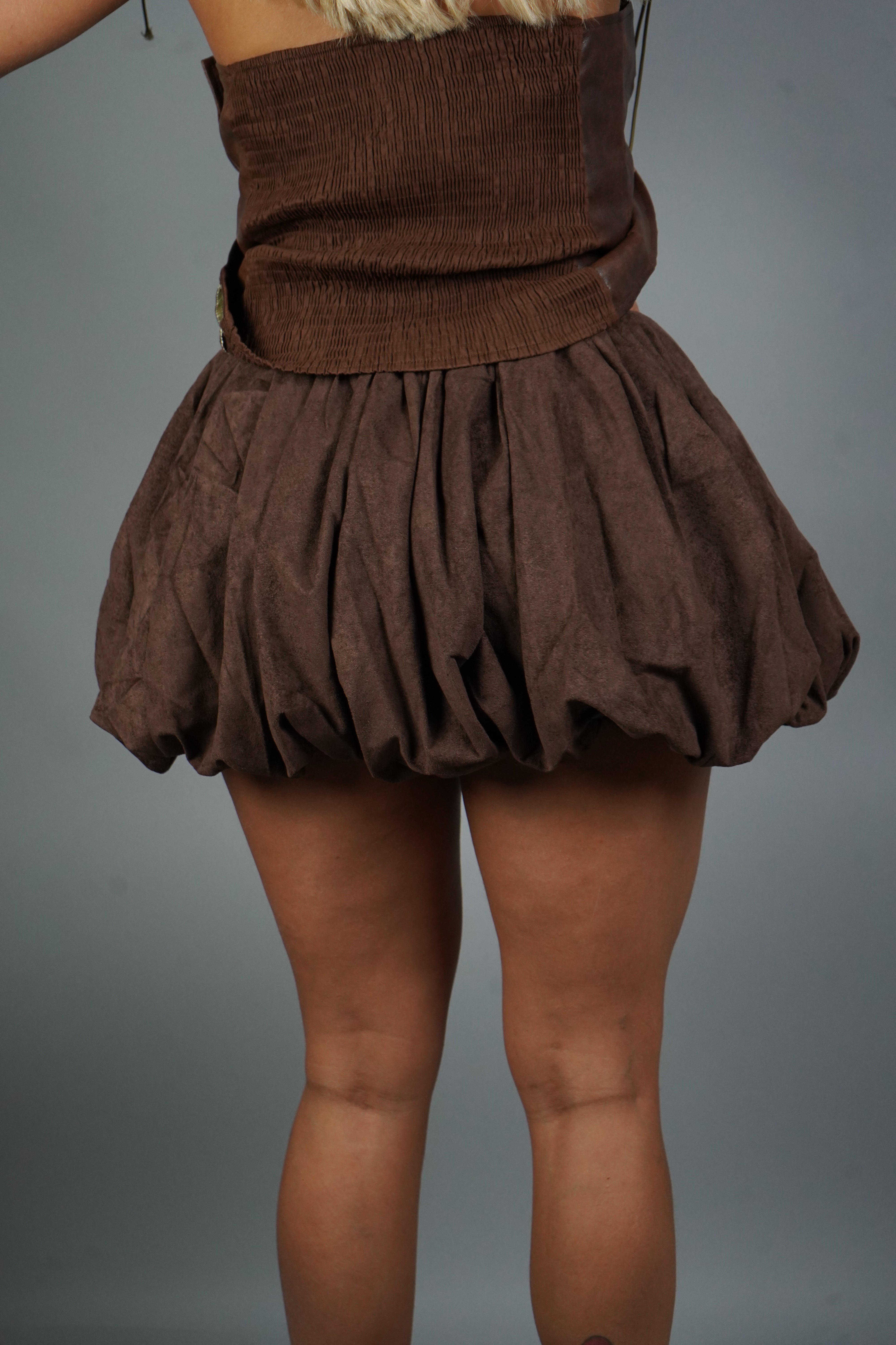 GONNA BALLON IN CAMOSCIO MARRONE