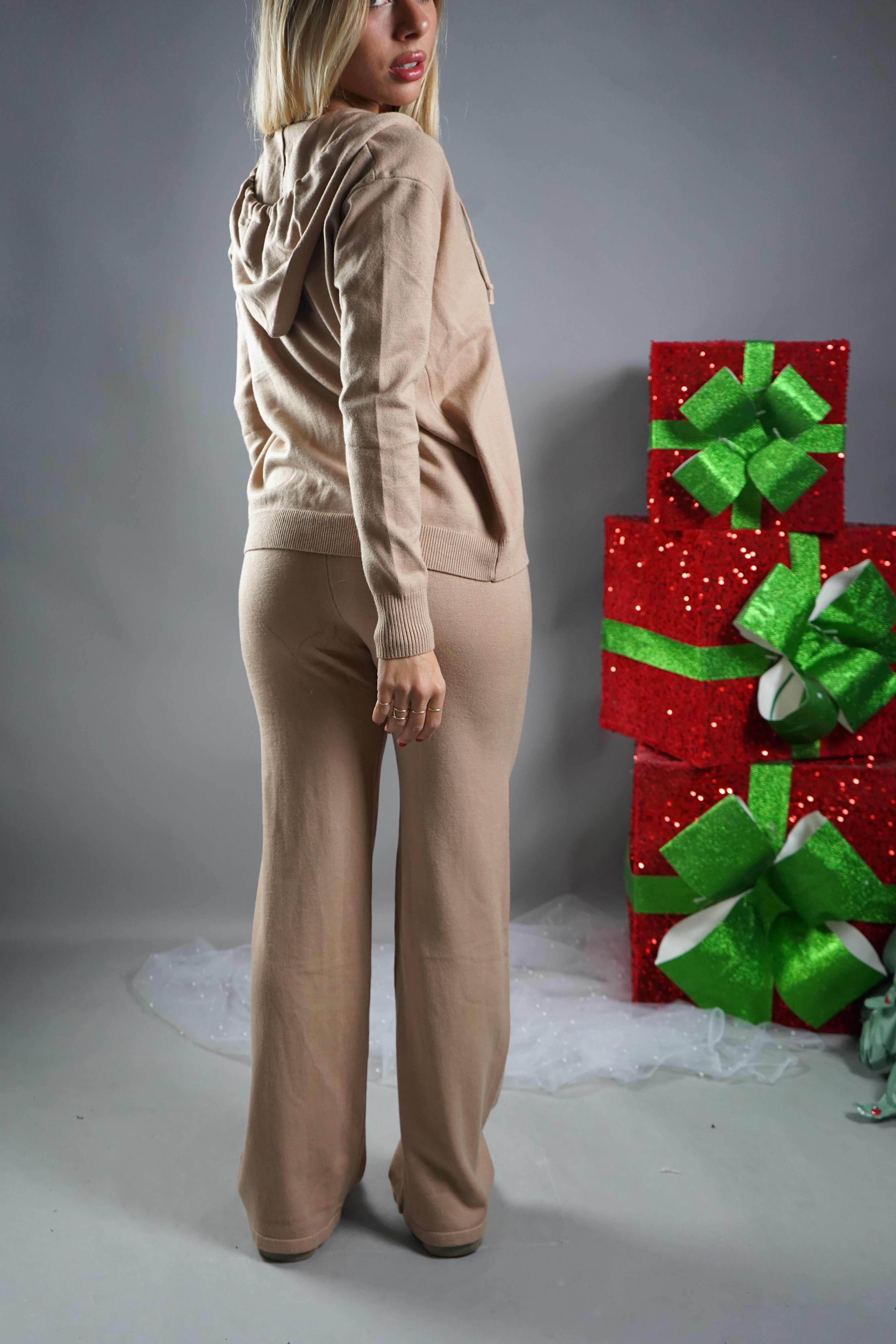 COORDINATO LANA RASATA DOPPIA ZIP CAMMELLO