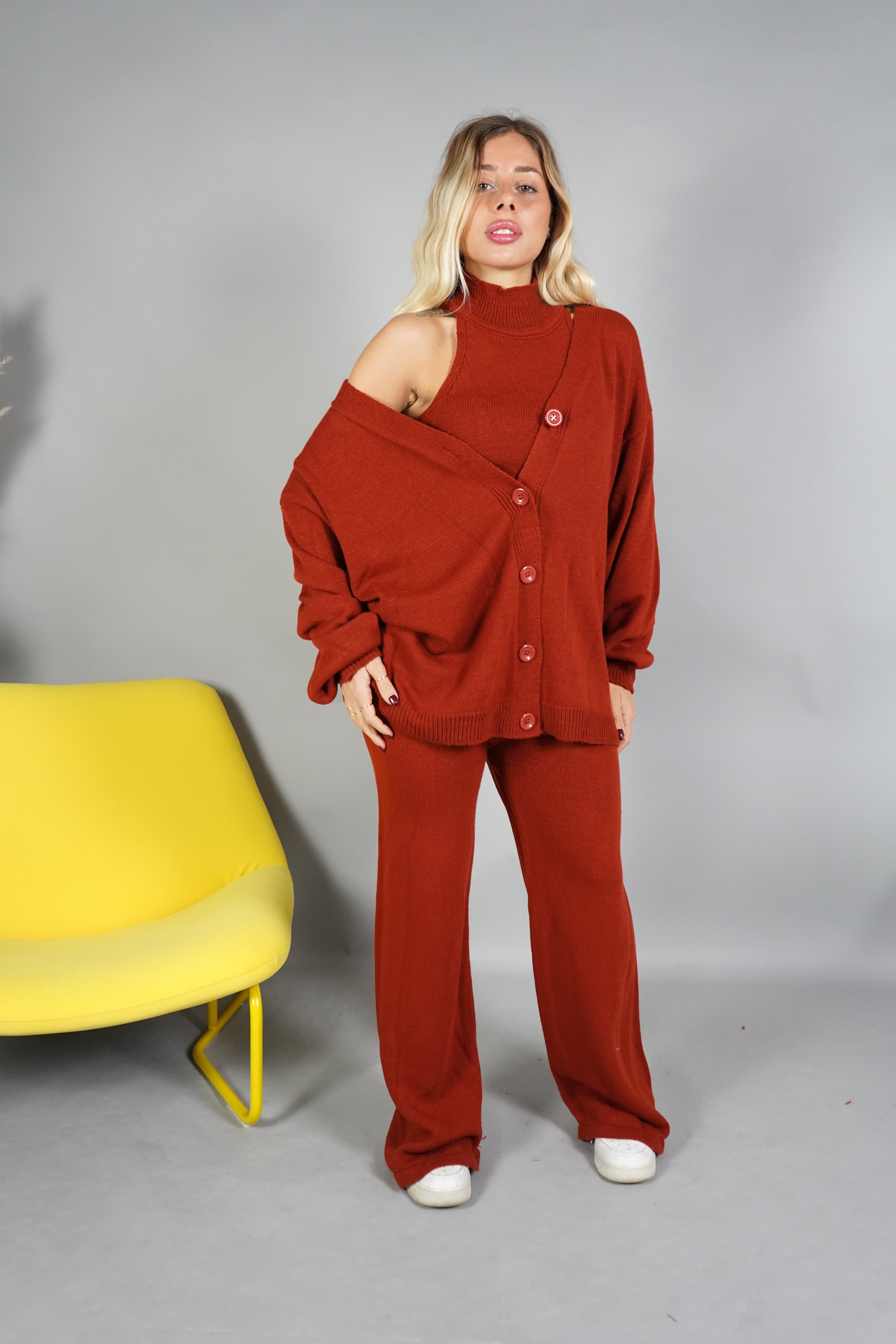 COORDINATO TRE PEZZI LANA COCCIO