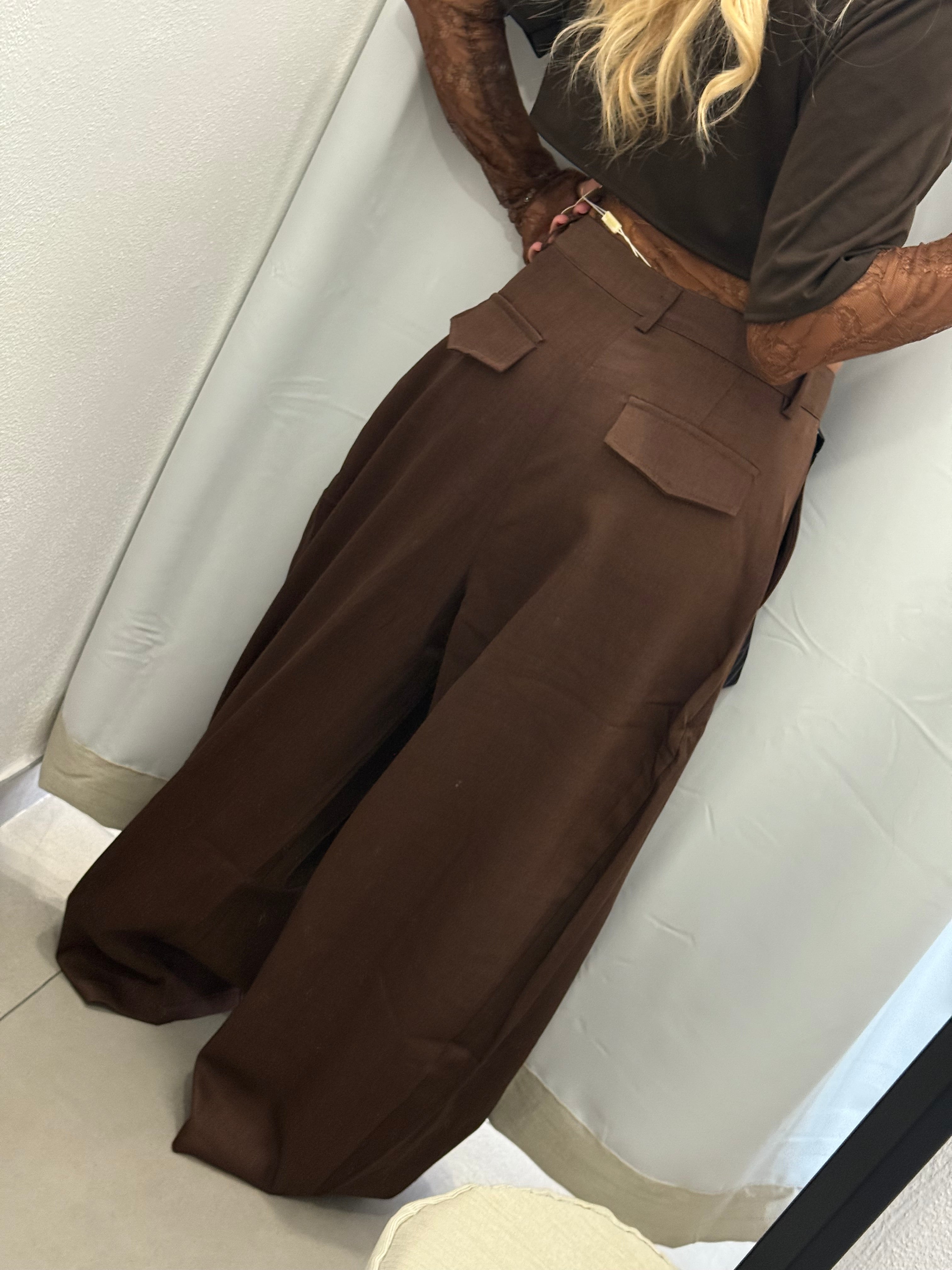 PANTALONE BALLON CRAVATTA MARRONE