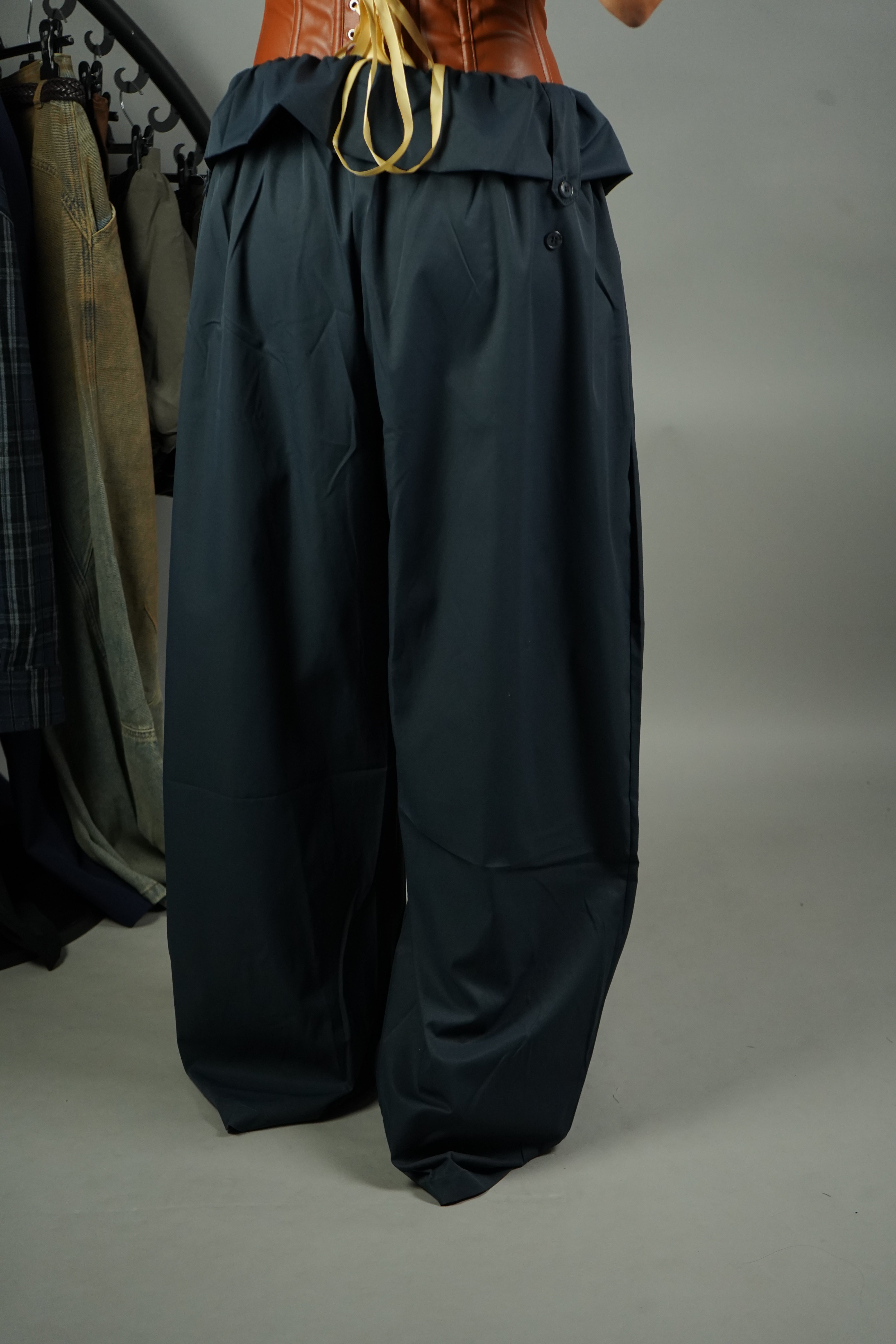 PANTALONE BALLON ARRICCIO BLU