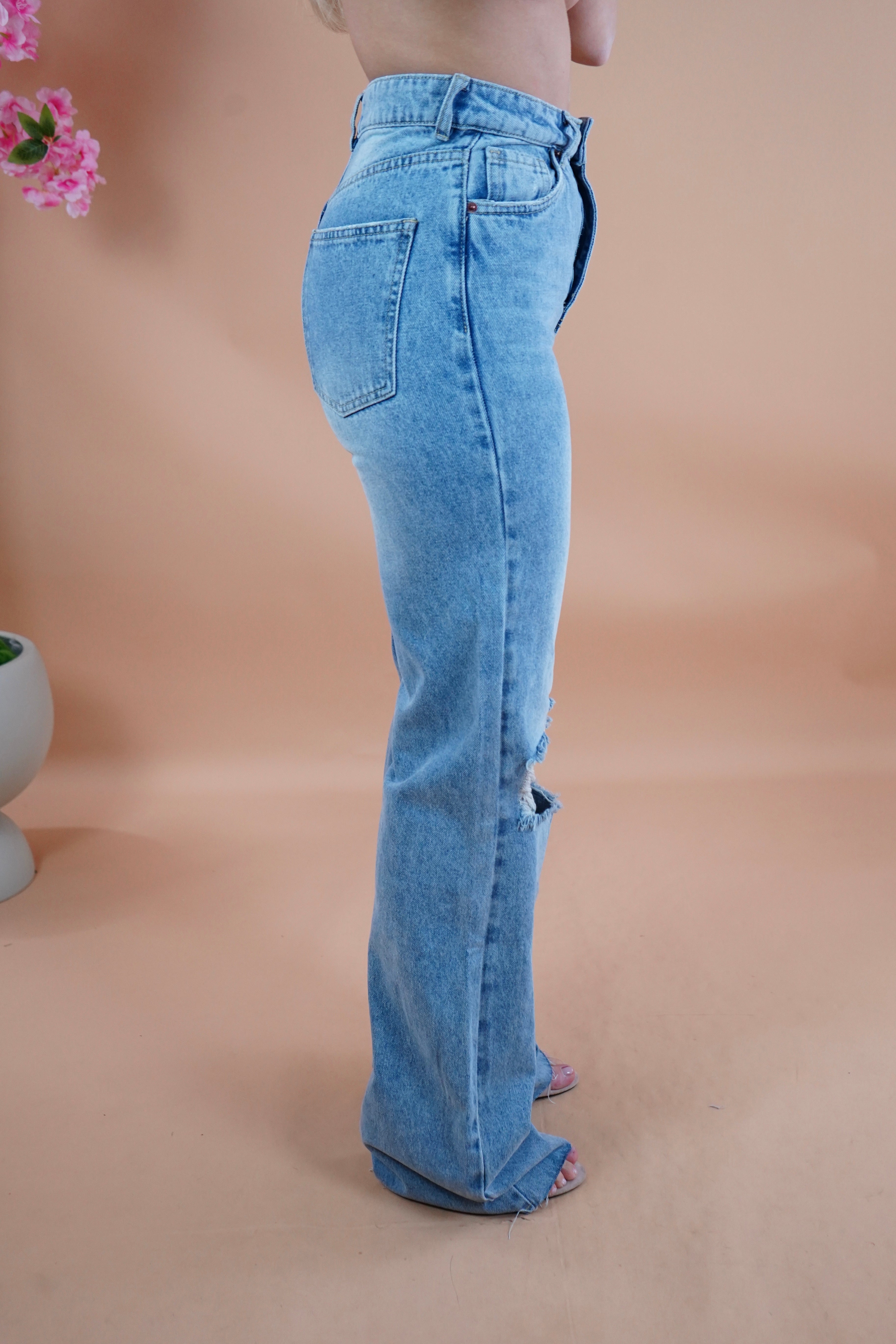 JEANS GAMBA DRITTA STRAPPATO