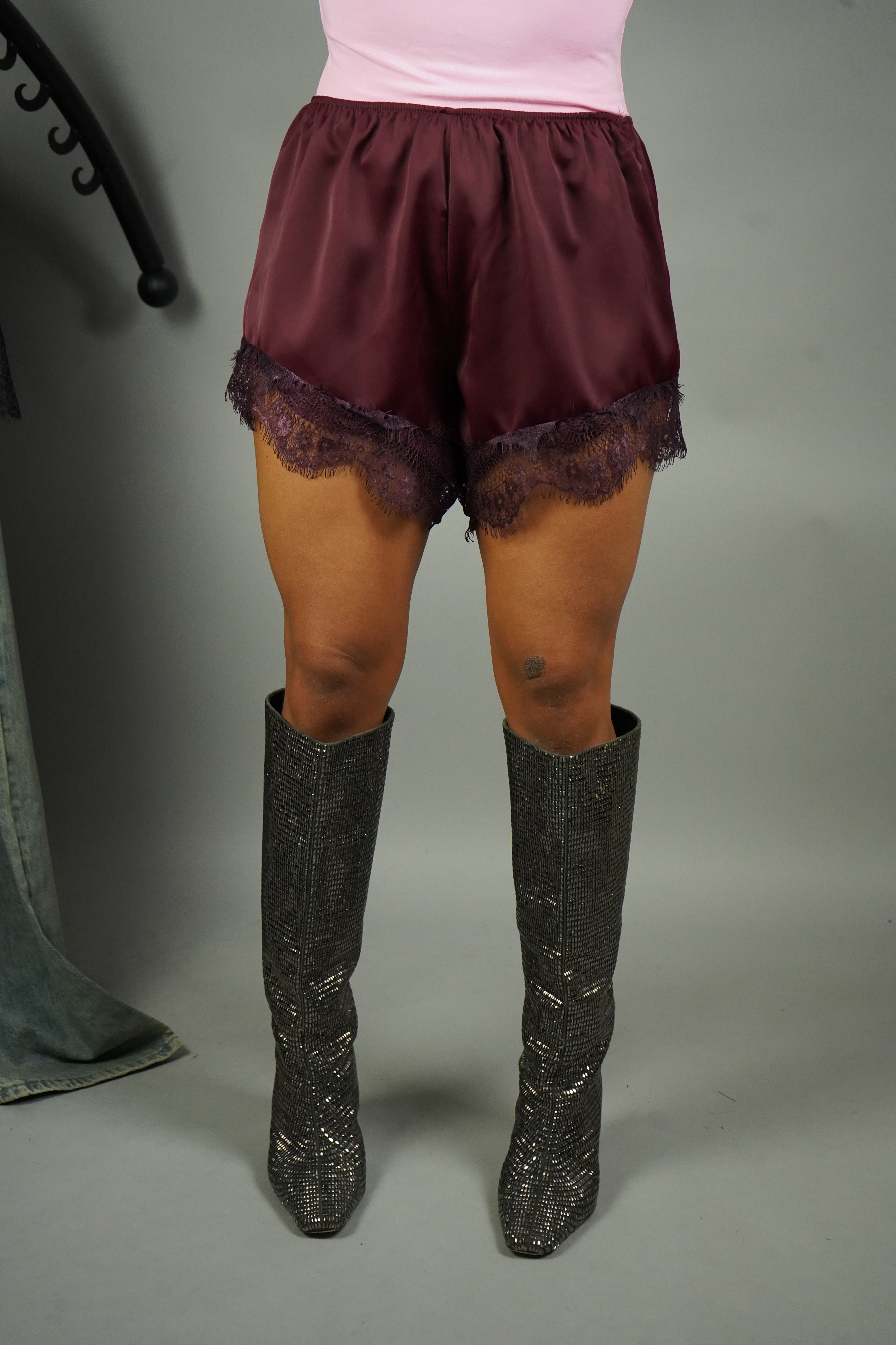 MINI SHORTS RASO BORDEAUX