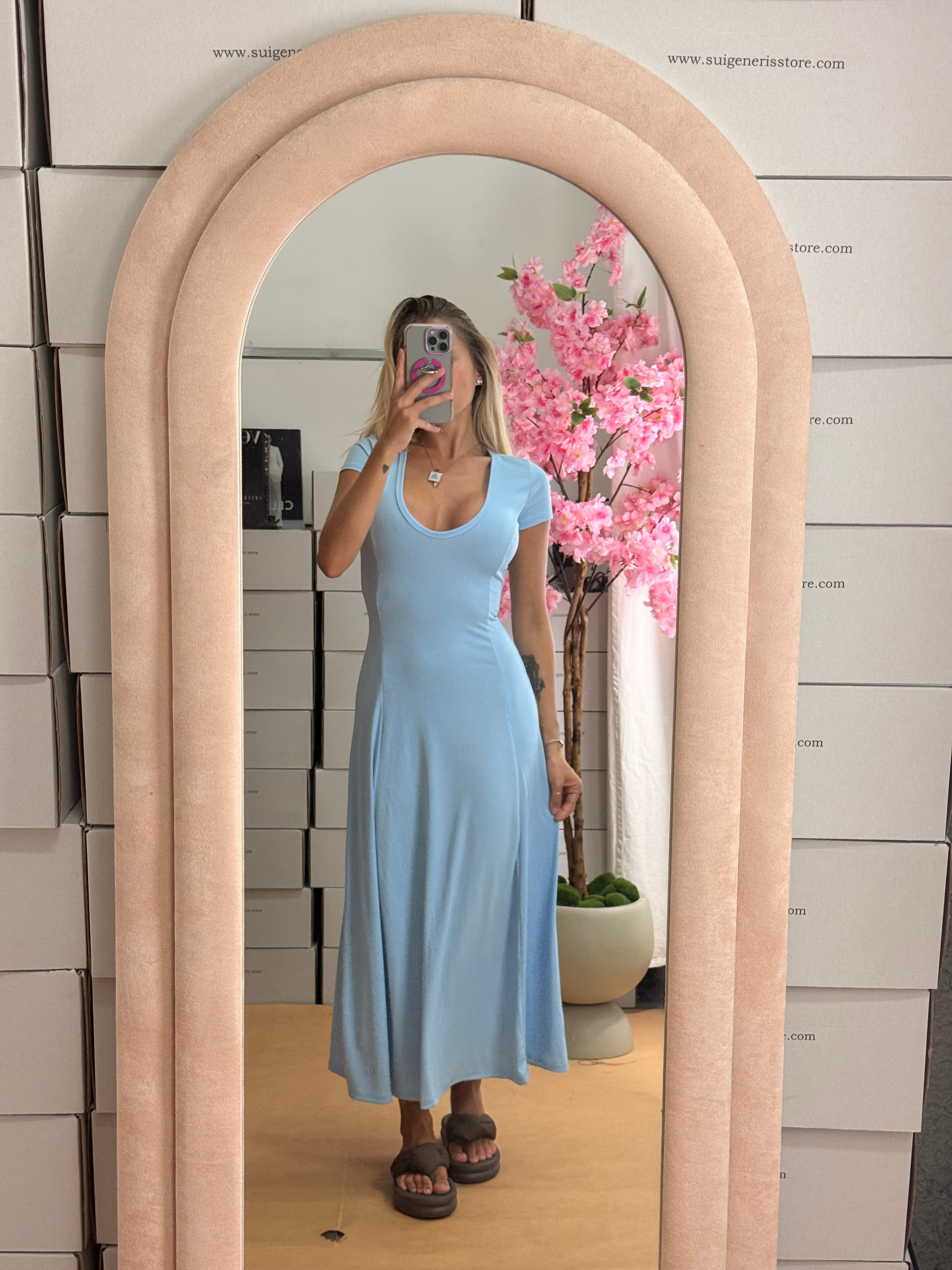 MIDI DRESS FRANCESCA AZZURRO