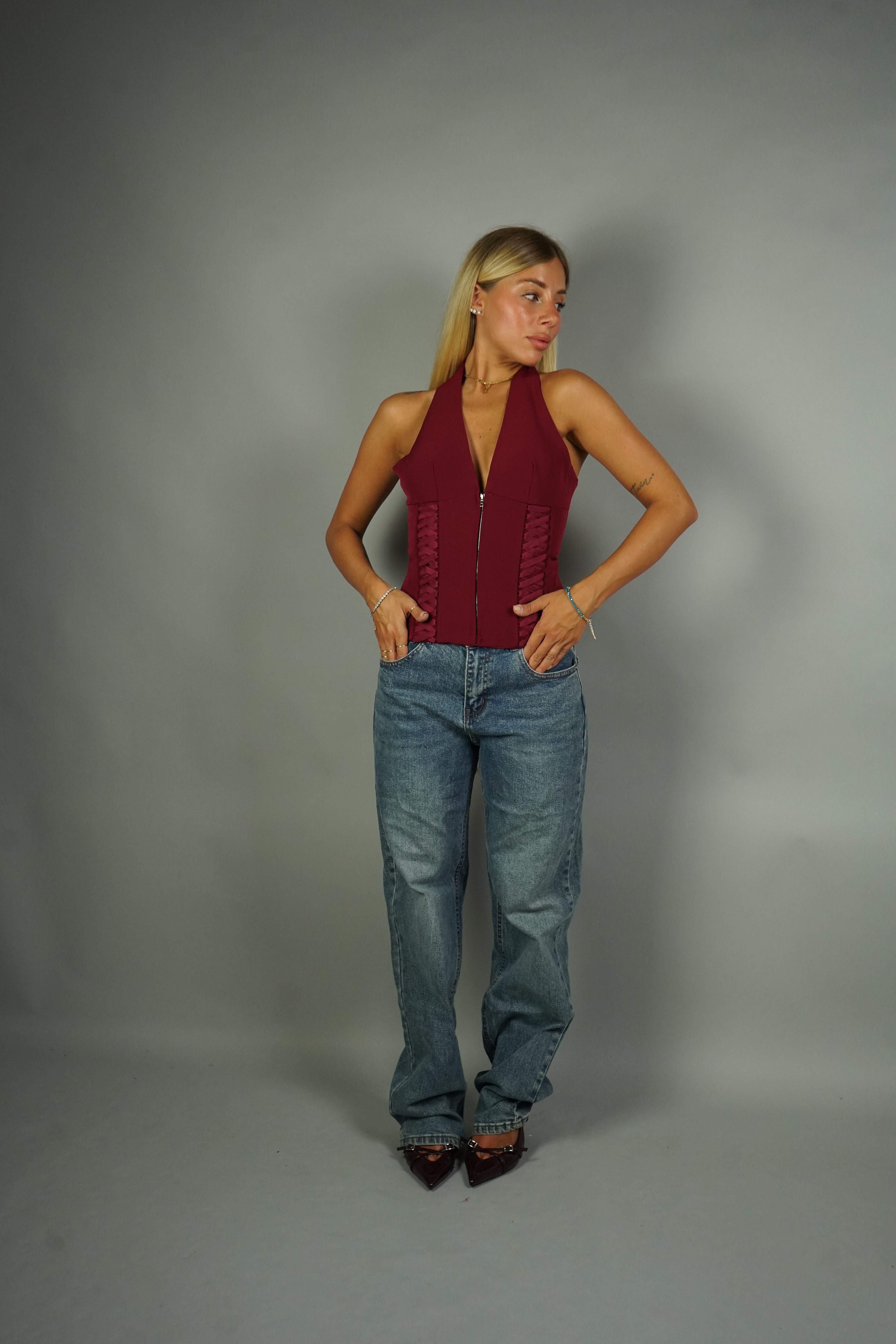 JEANS TASCA BRILLANTINATA