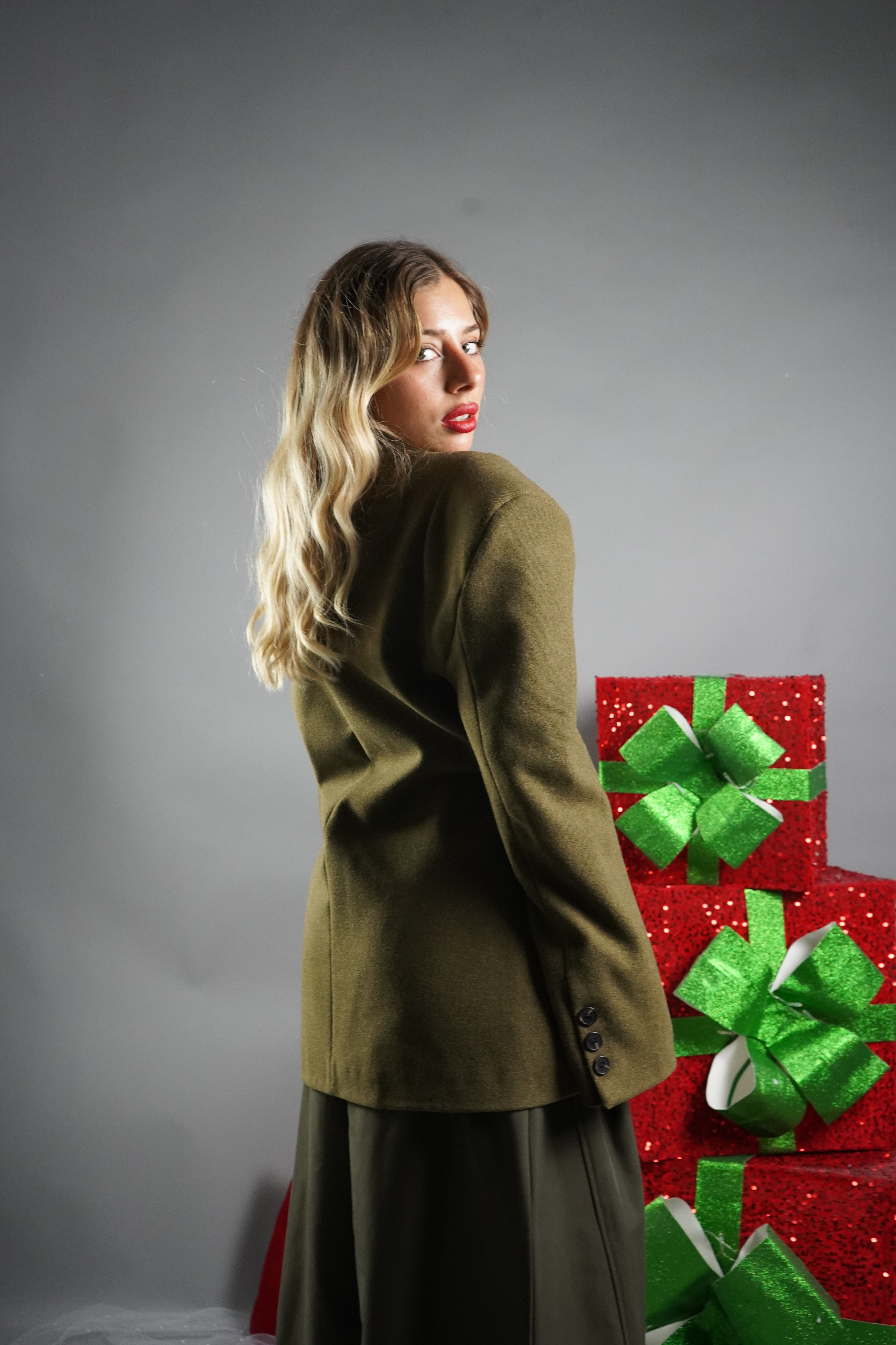 BLAZER LANA DOPPIOPETTO VERDE MILITARE