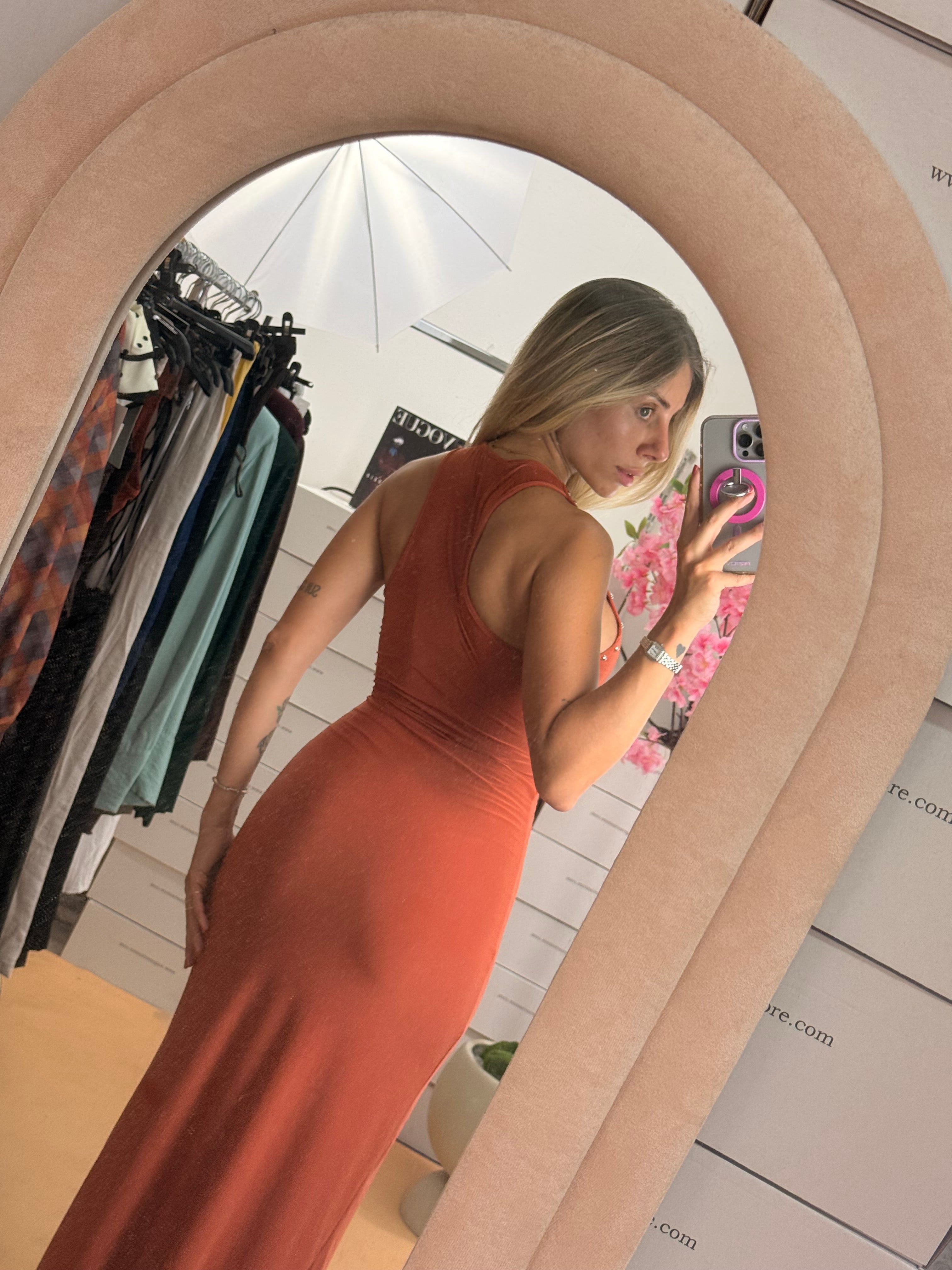 LONG DRESS BORCHIE RUGGINE
