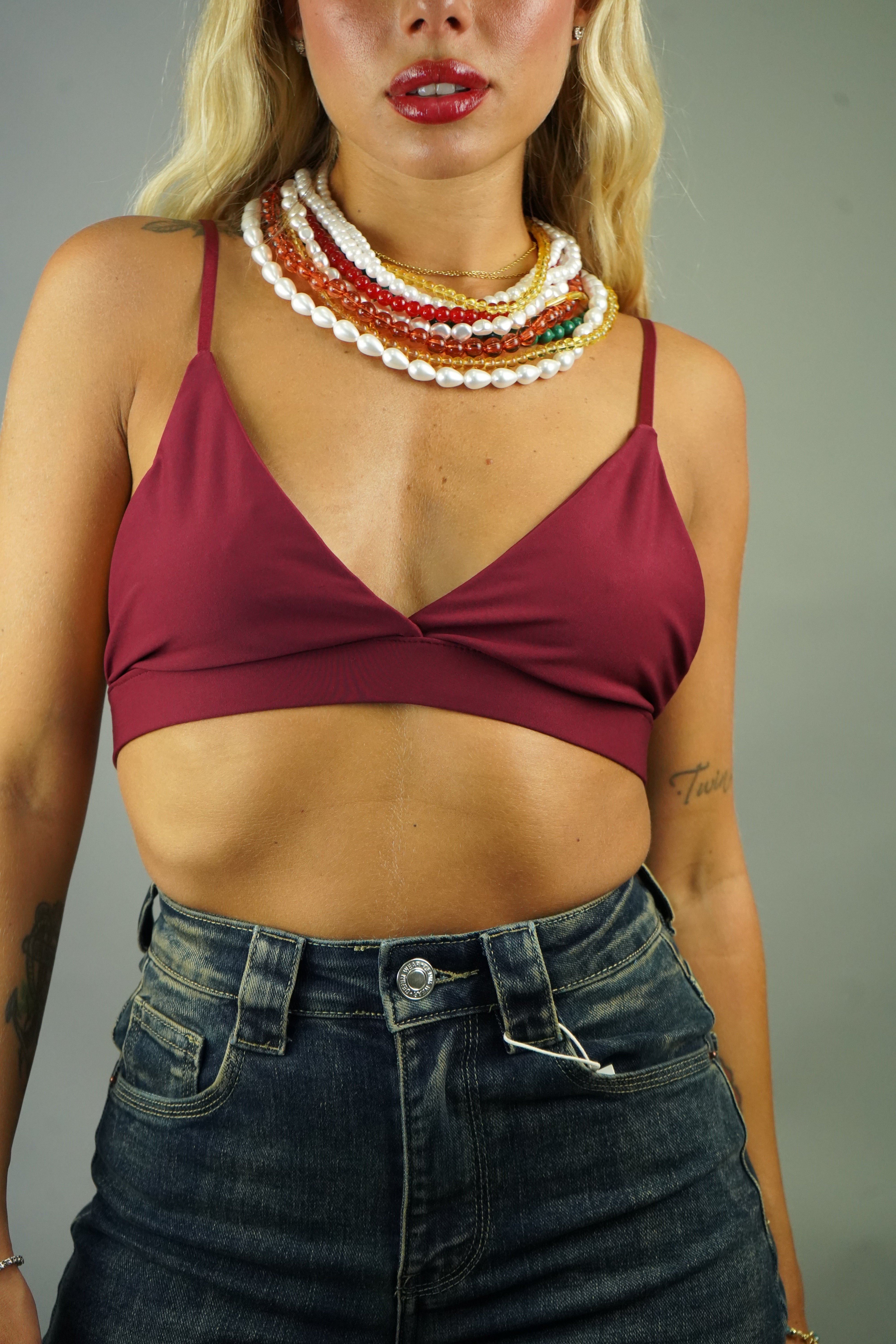 TOP TRIANGOLO BORDEAUX