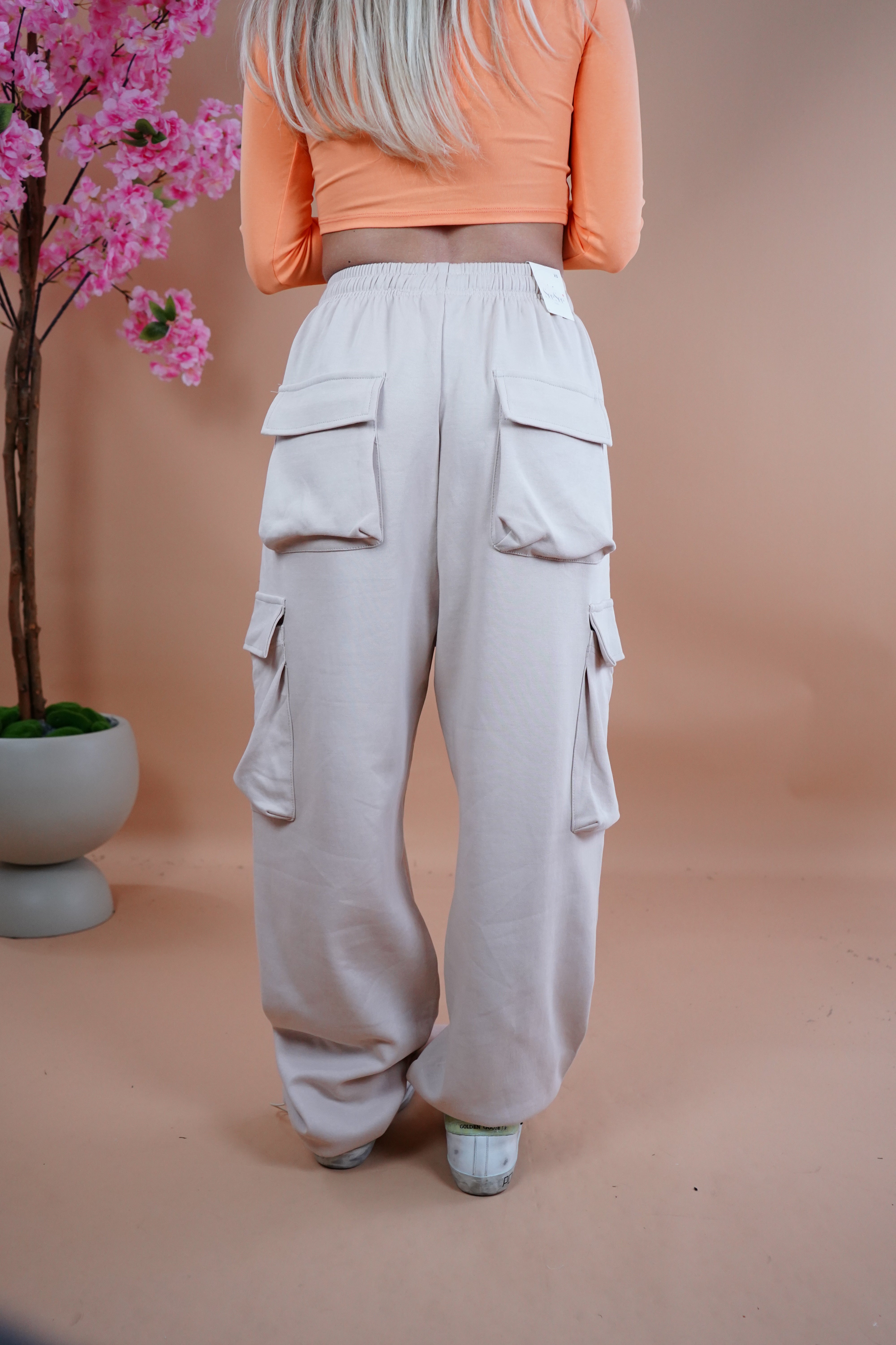 PANTALONE TUTA CARGO BEIGE