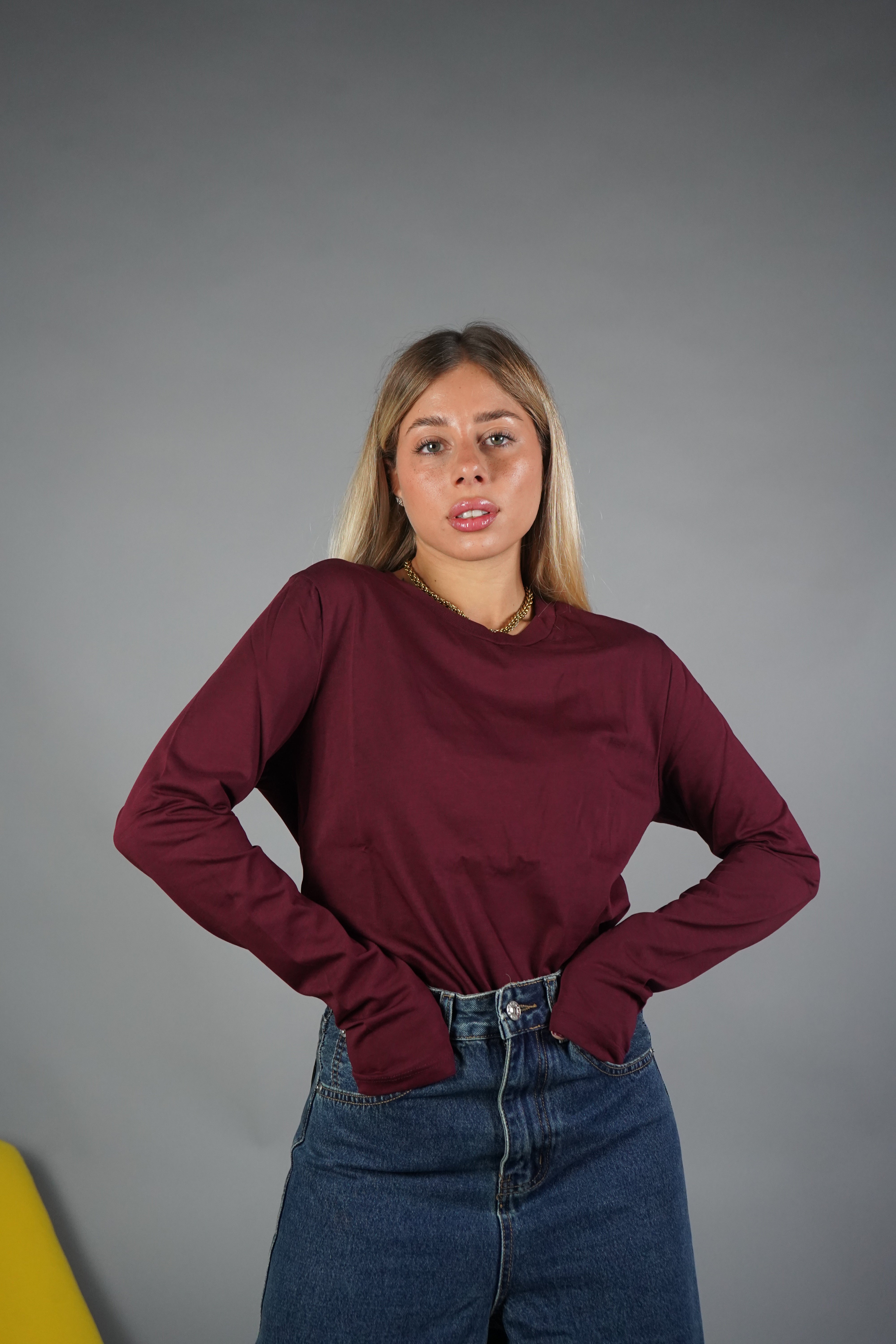 T-SHIRT MANICA LUNGA LUMINA BORDEAUX