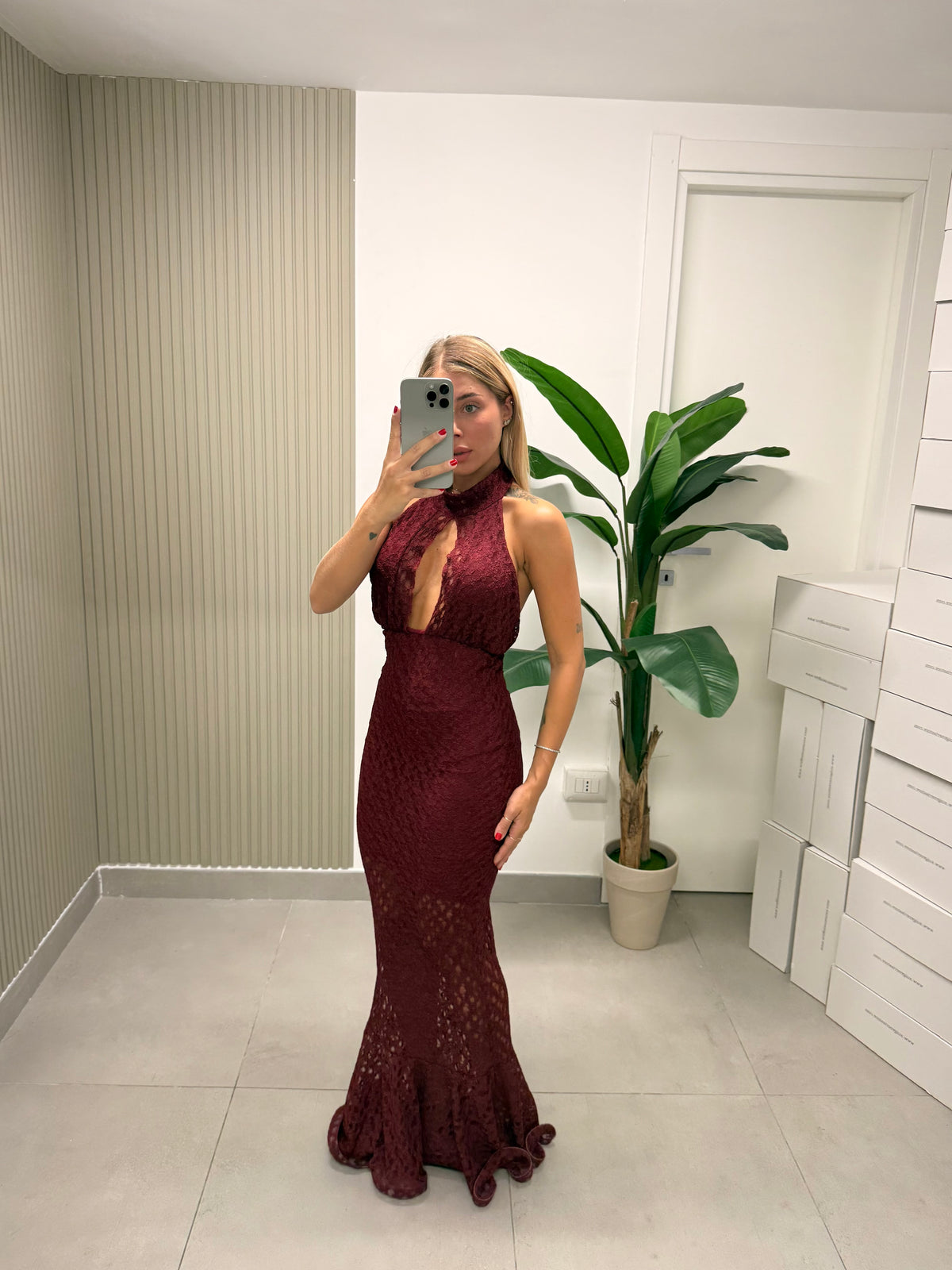 LONG DRESS ANITA BORDEAUX
