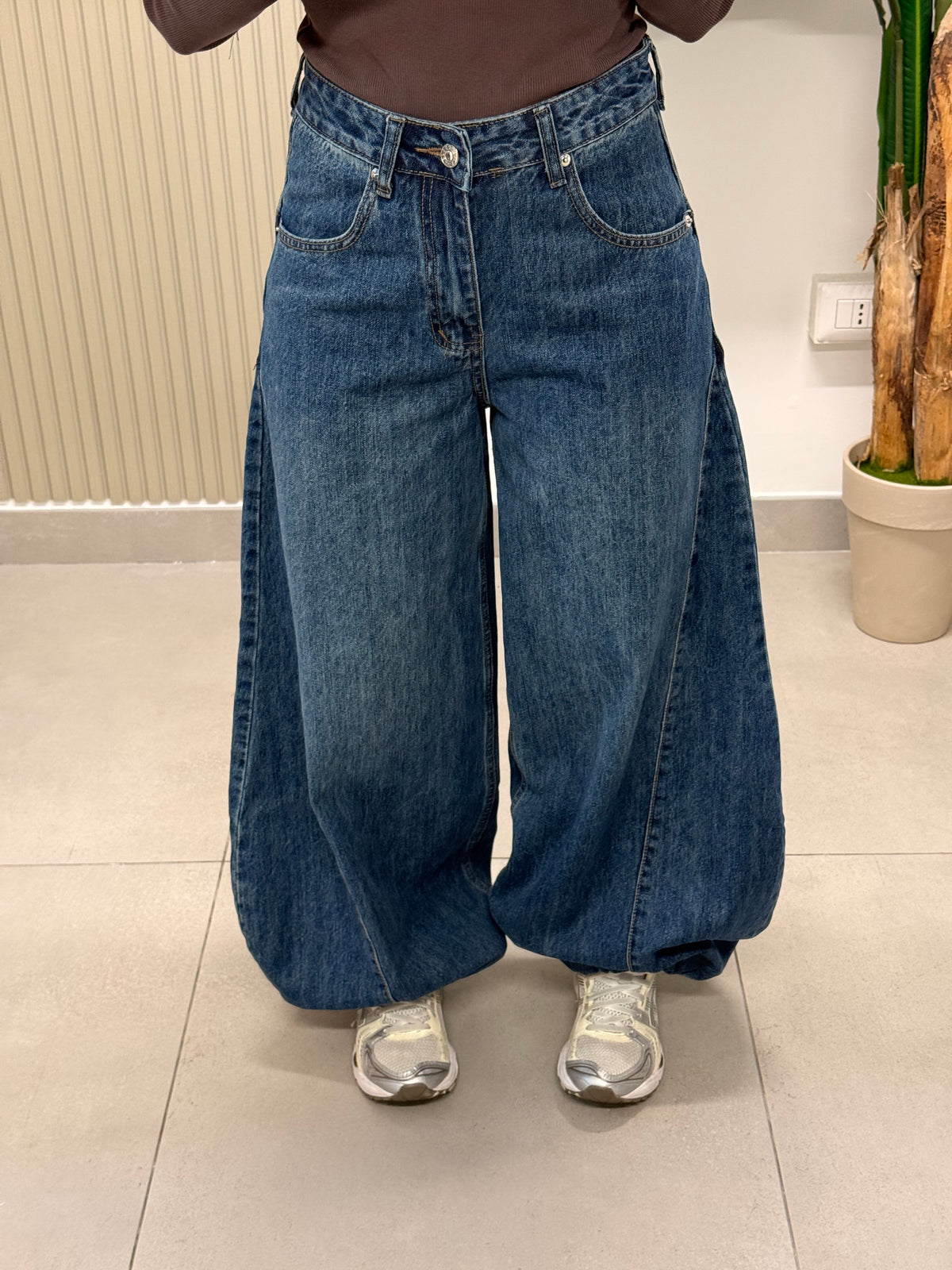 JEANS BALLON CON ELASTICO FONDO
