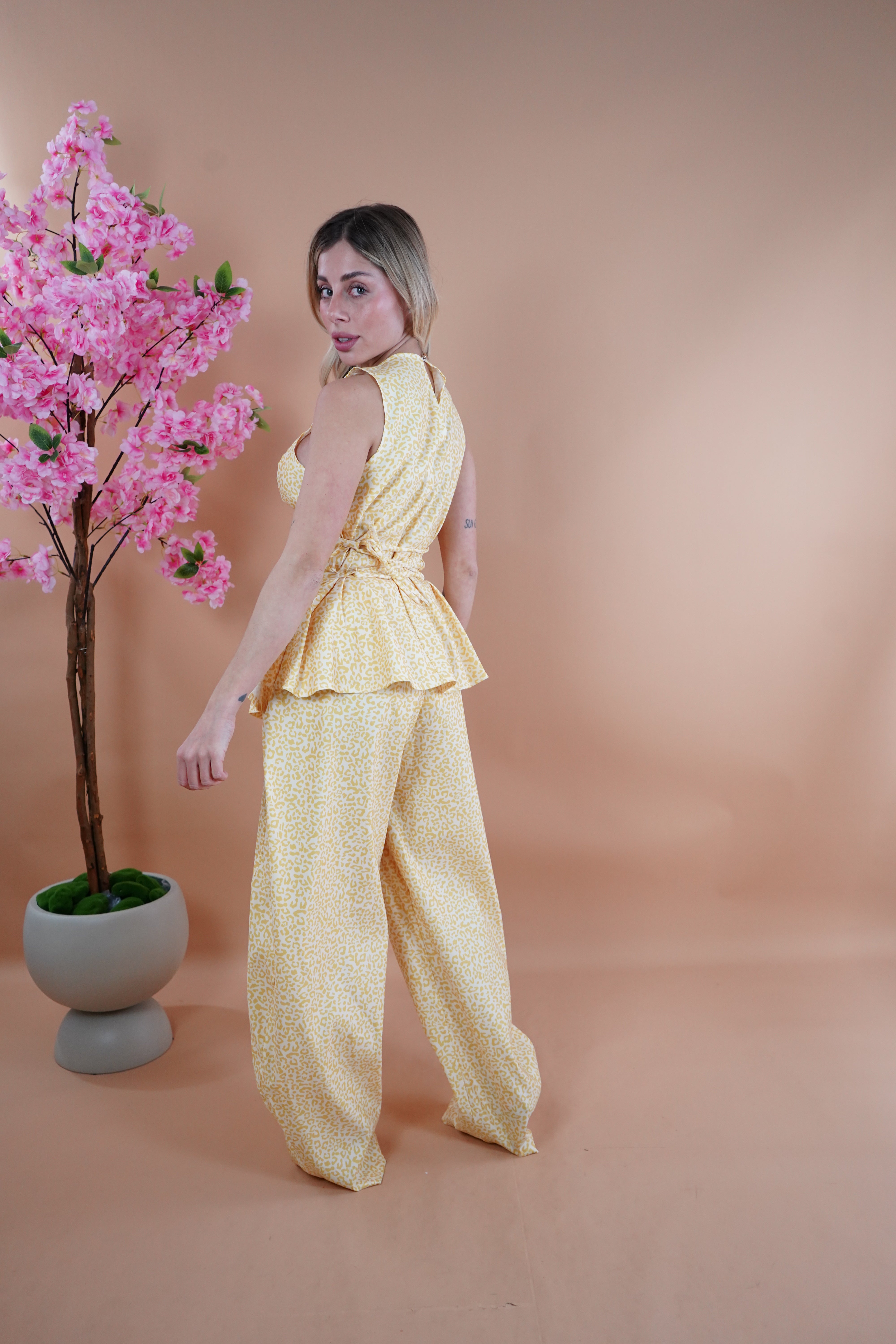 COORDINATO BALLON ANIMALIER GIALLO