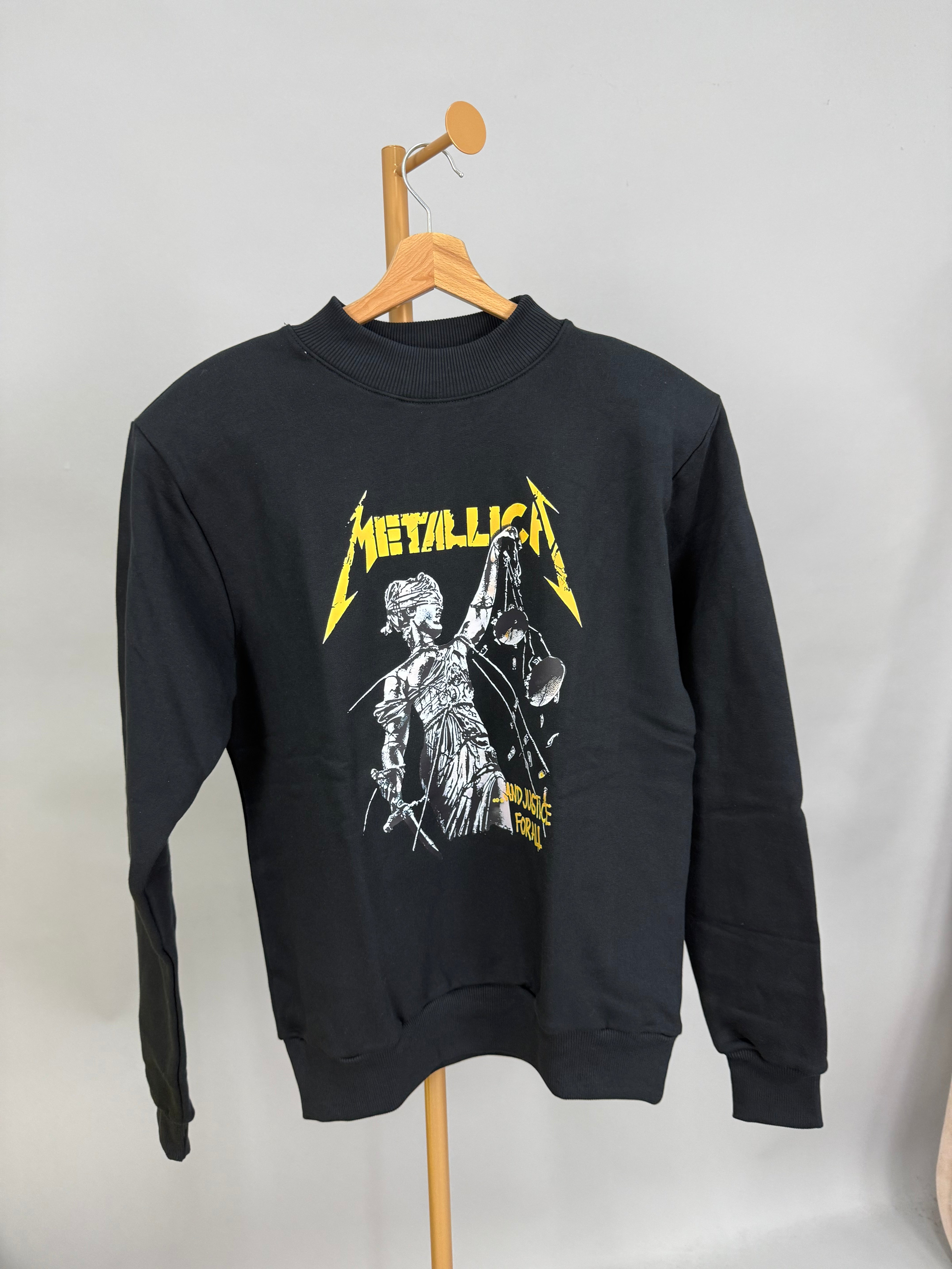 FELPA BAROK&ROLL SPALLINA METALLICA NERA E GIALLA