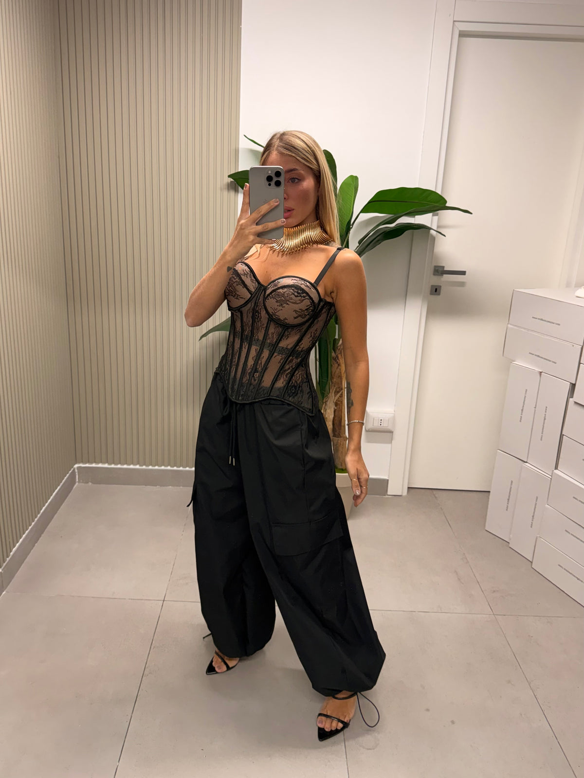 PANTALONE CARGO MELISSA NERO