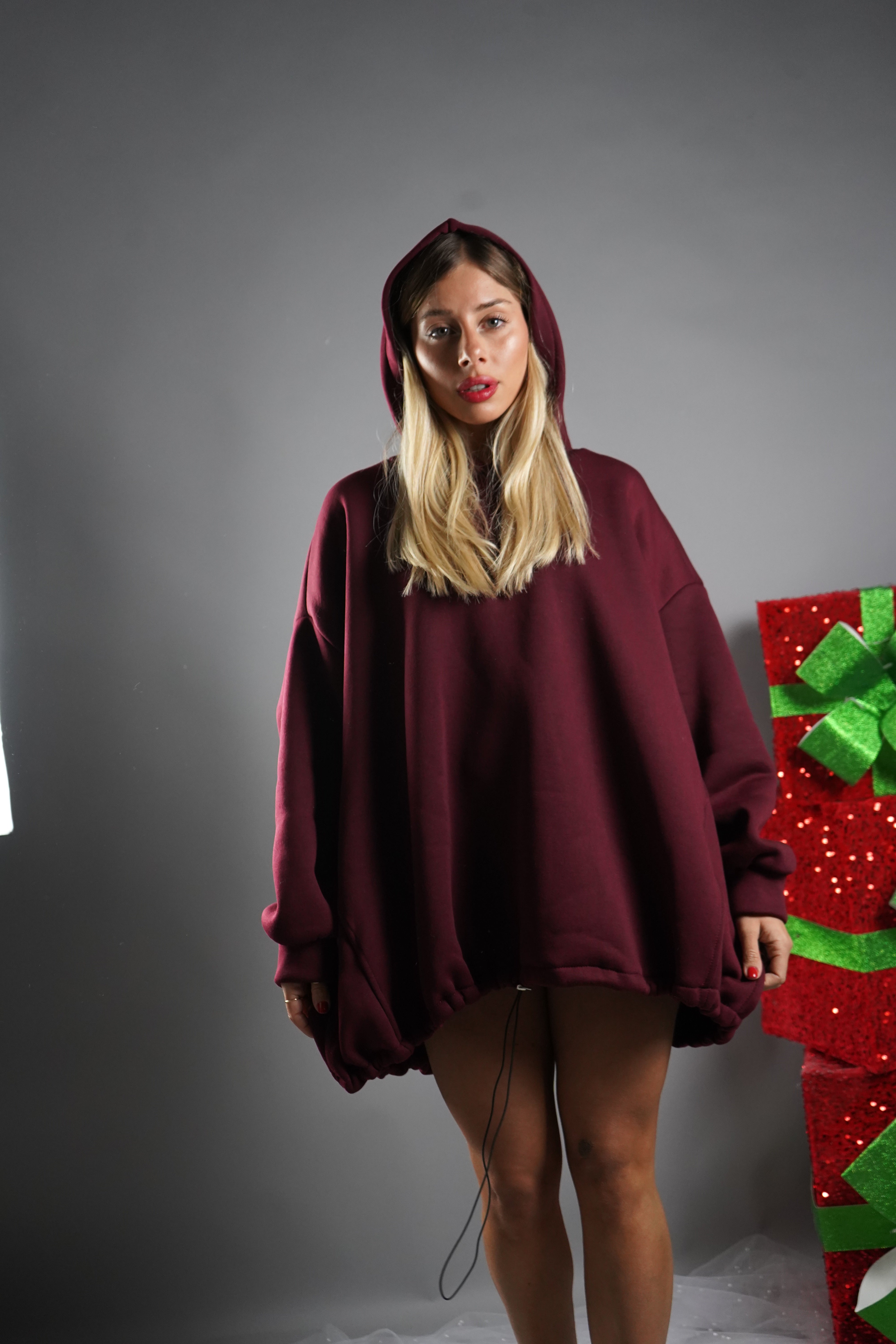 FELPA DRESS BORDEAUX