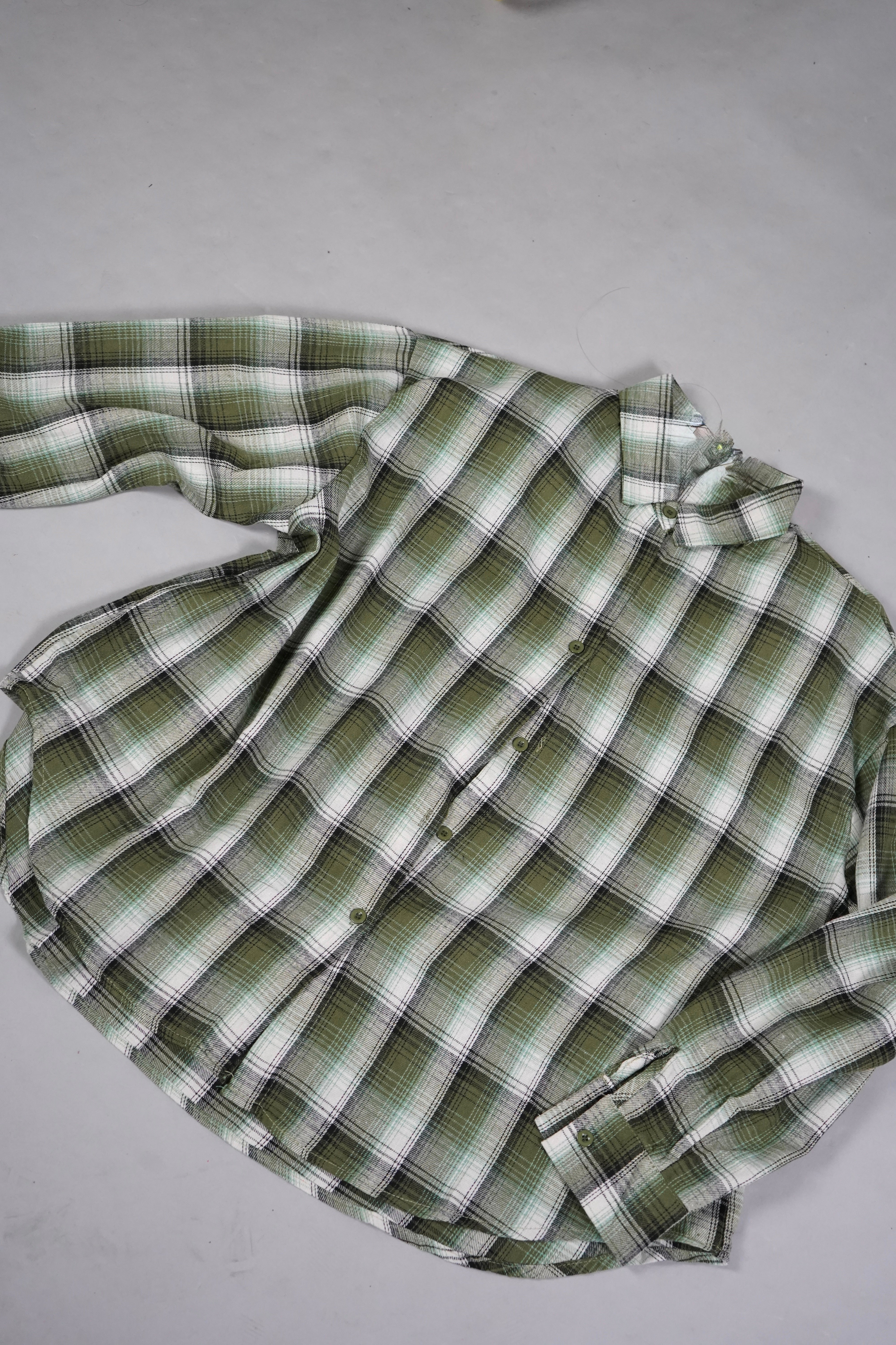 CAMICIA QUADRI SPALLINE VERDE FLANELLA