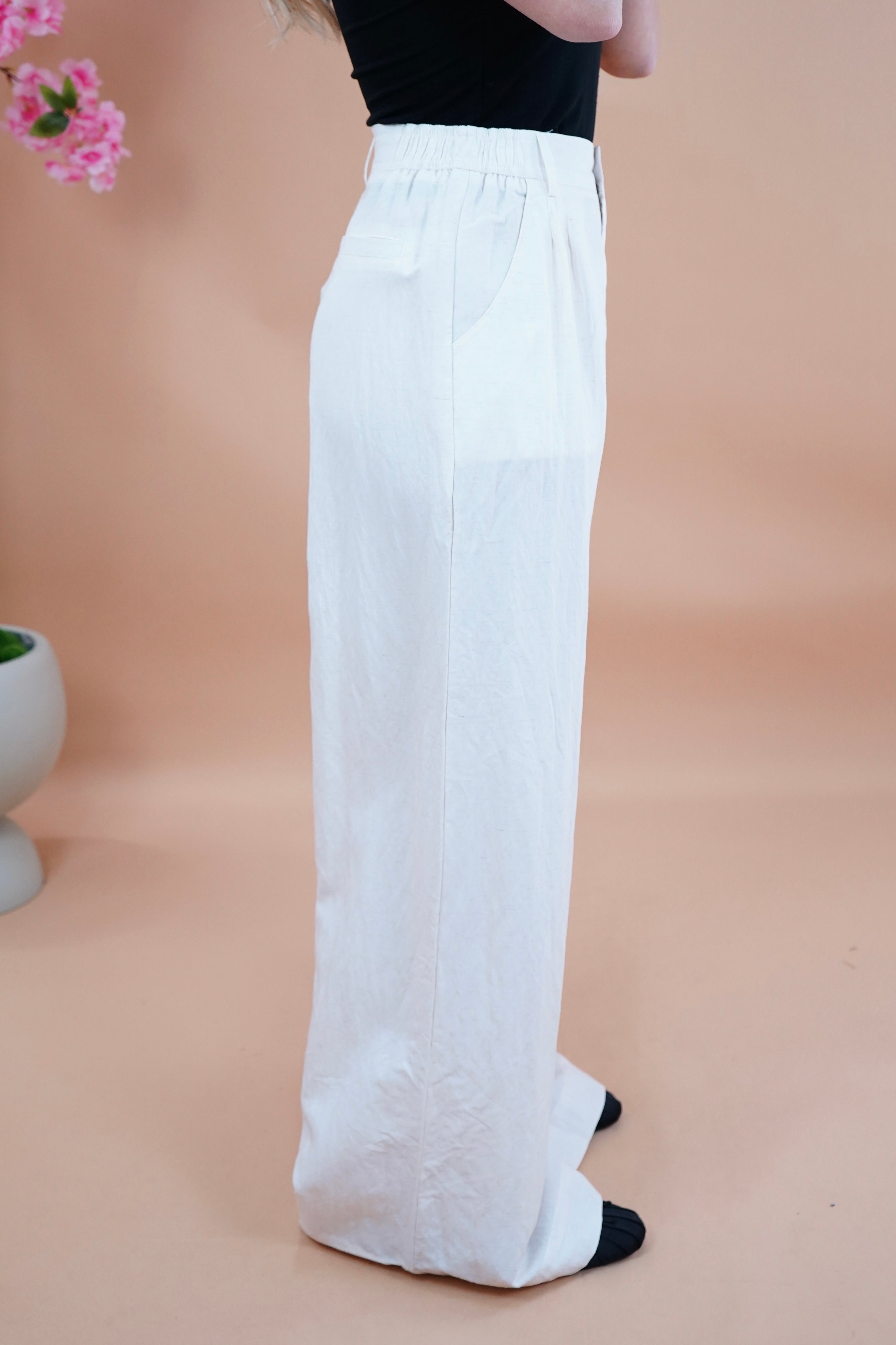 PANTALONE MORBIDO PANNA