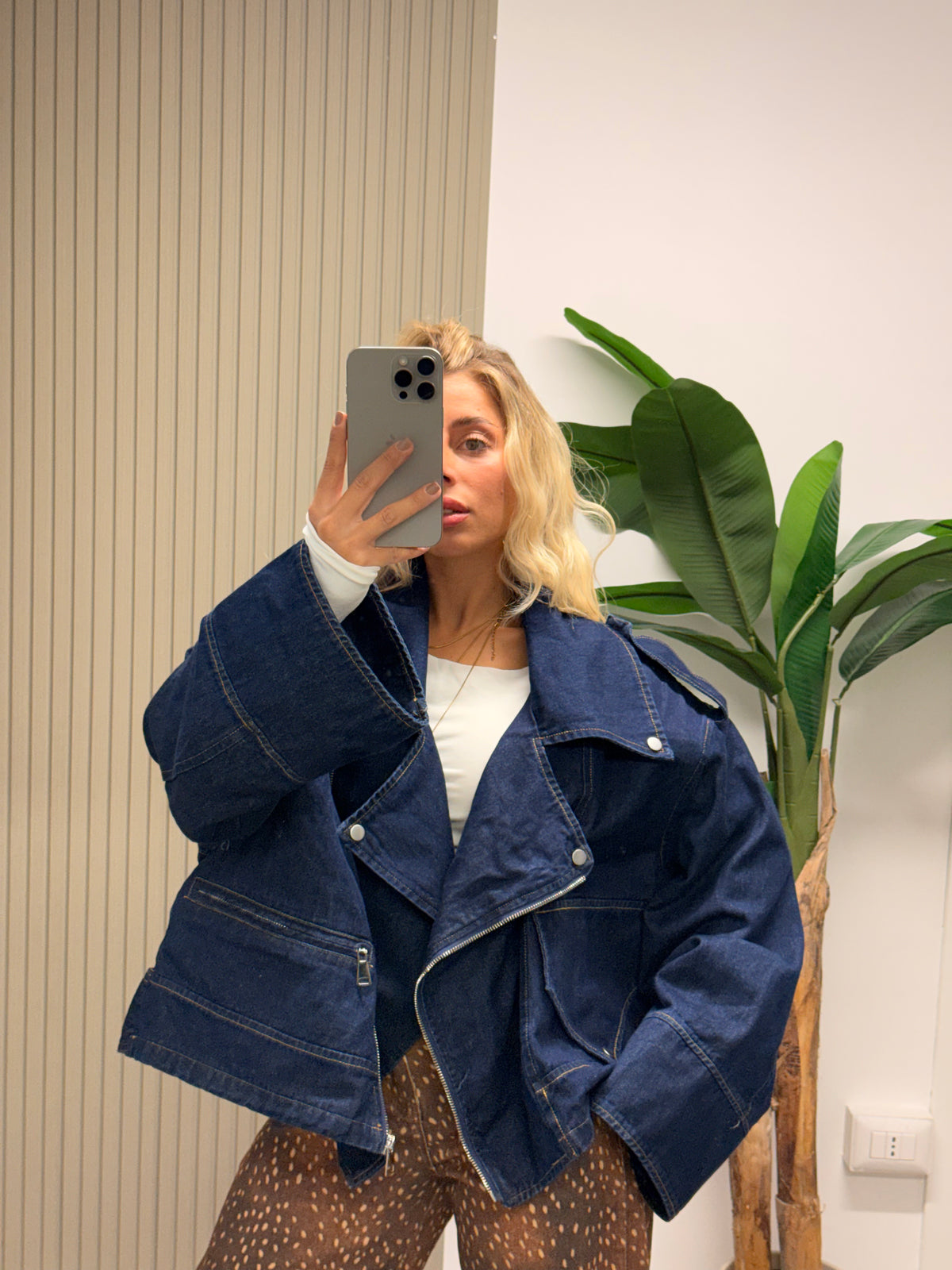 CHIODO OVERSIZE DENIM SCURO