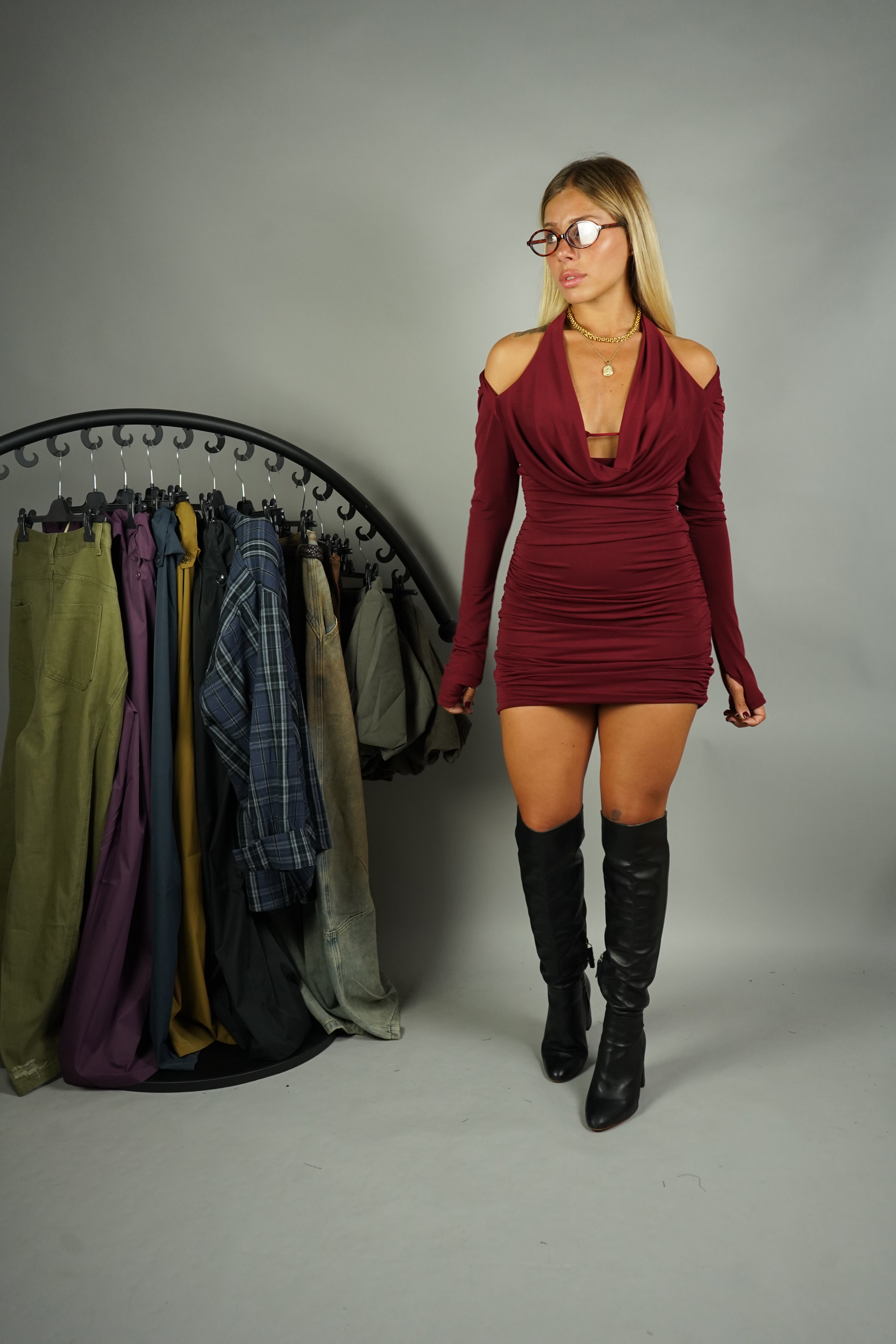 MINI DRESS CAMILLA BORDEAUX