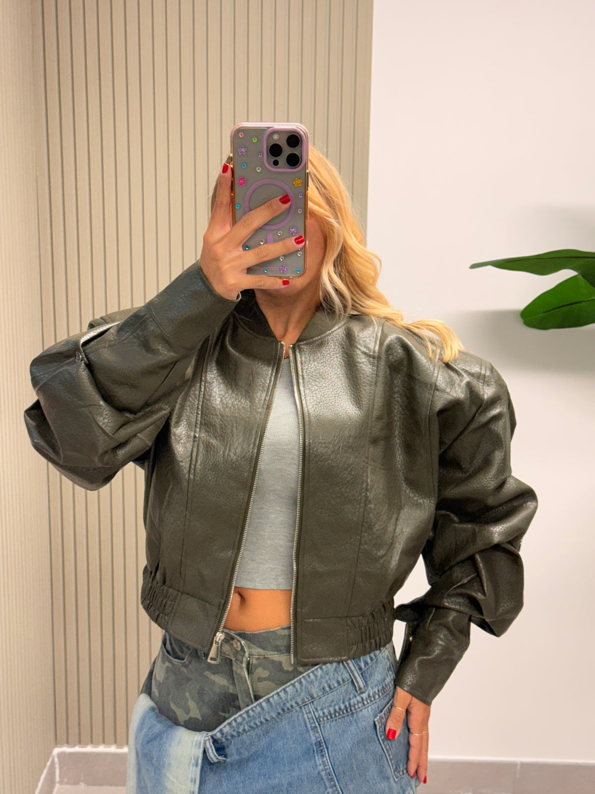 BOMBER ECOPELLE RICK VERDE