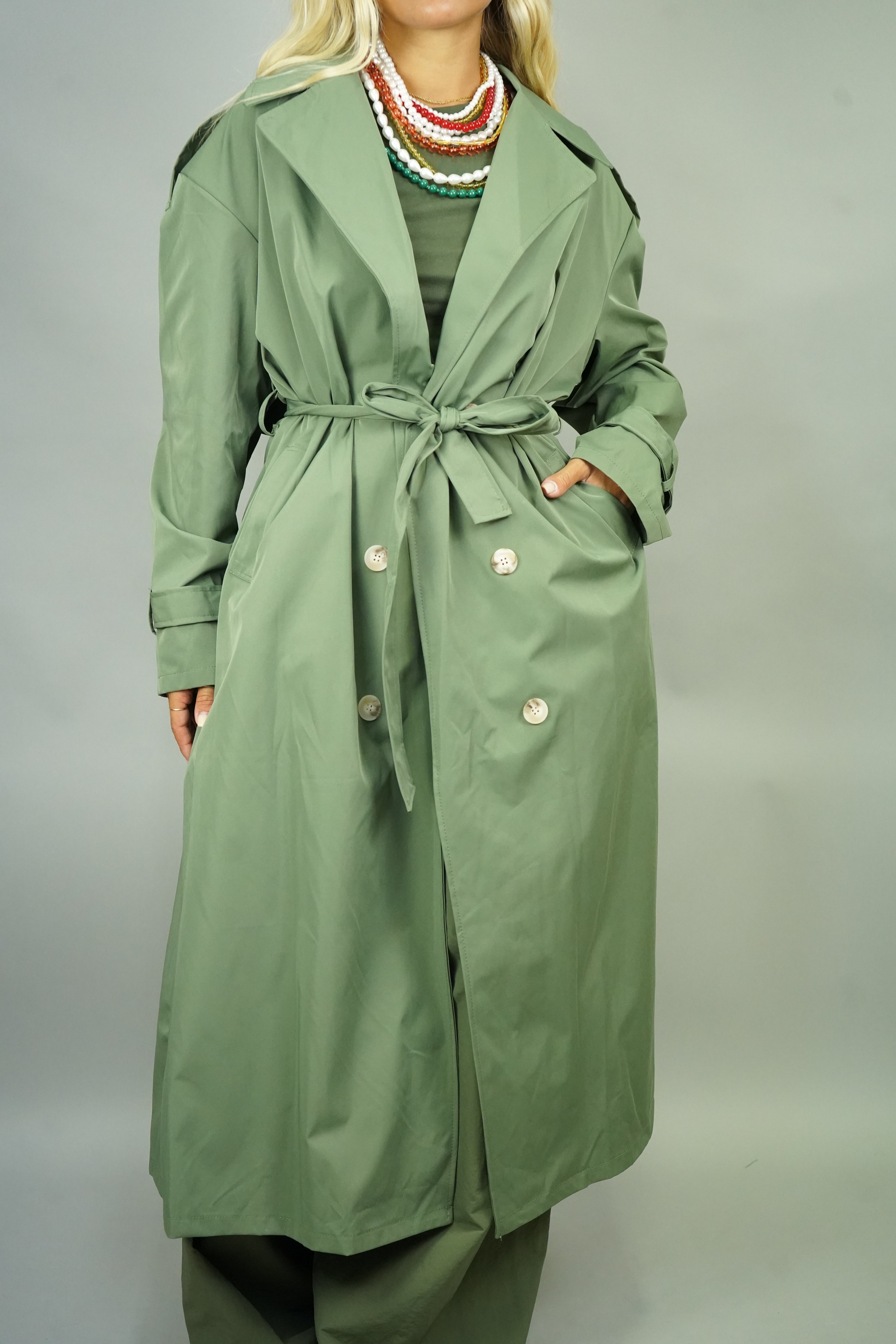 TRENCH IMPERMEABILE VERDE