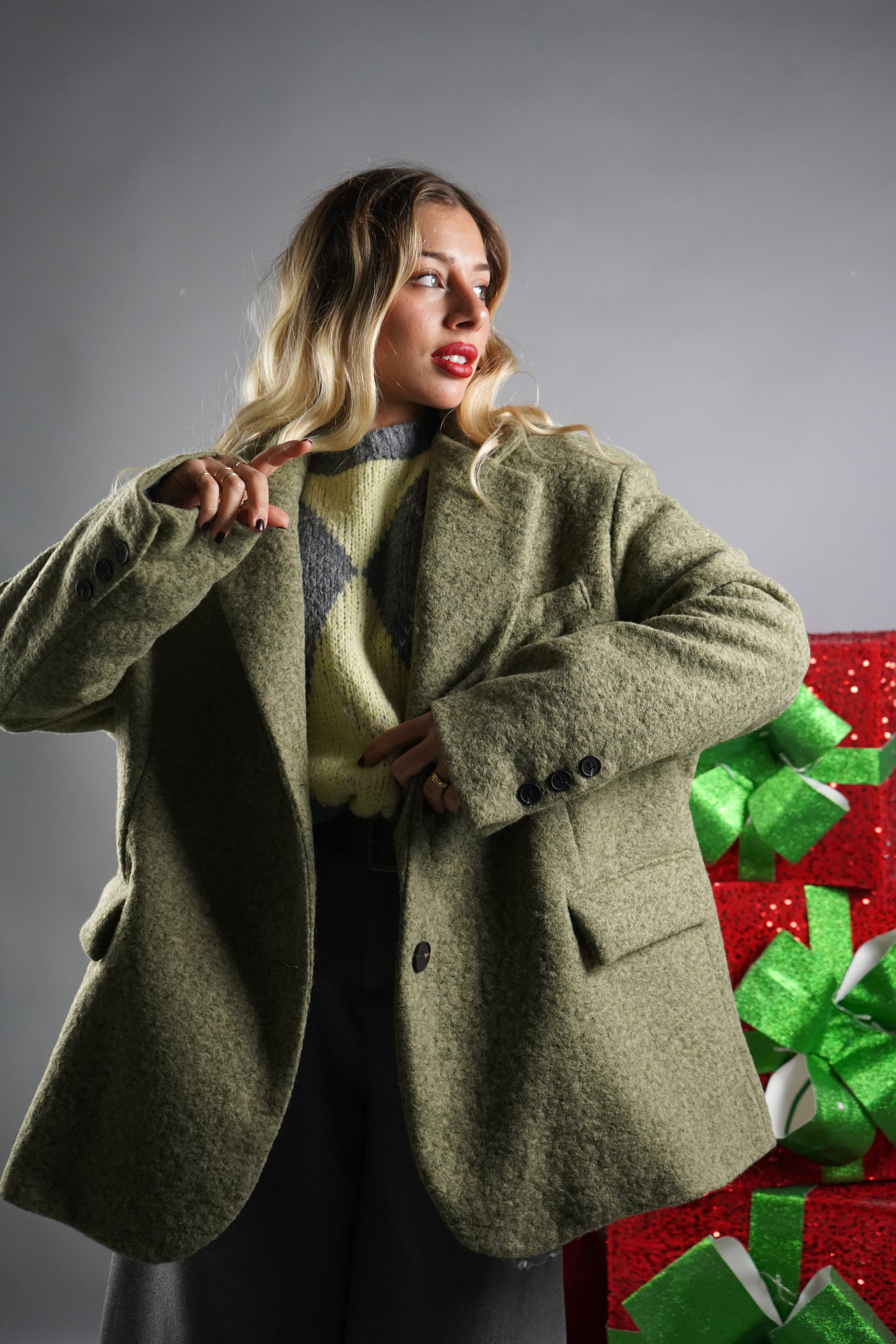 BLAZER LANA TEDDY VERDE